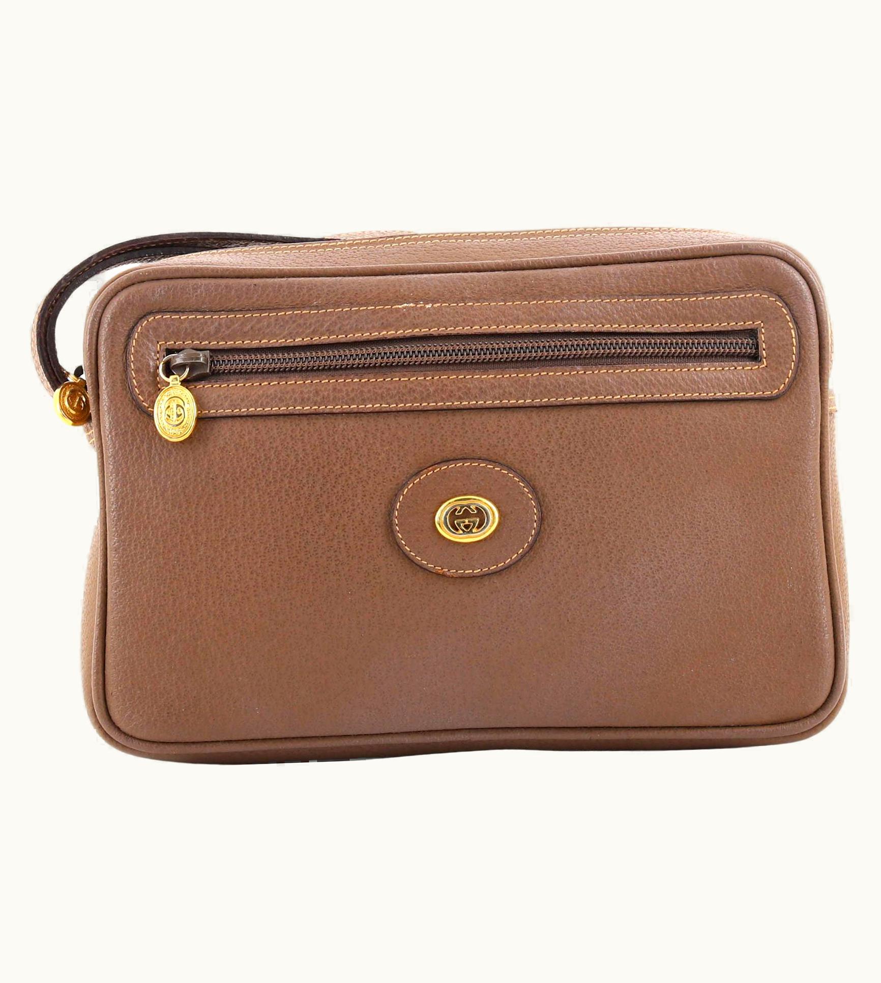 Gucci Vintage Wristlet Clutch Leather Small
