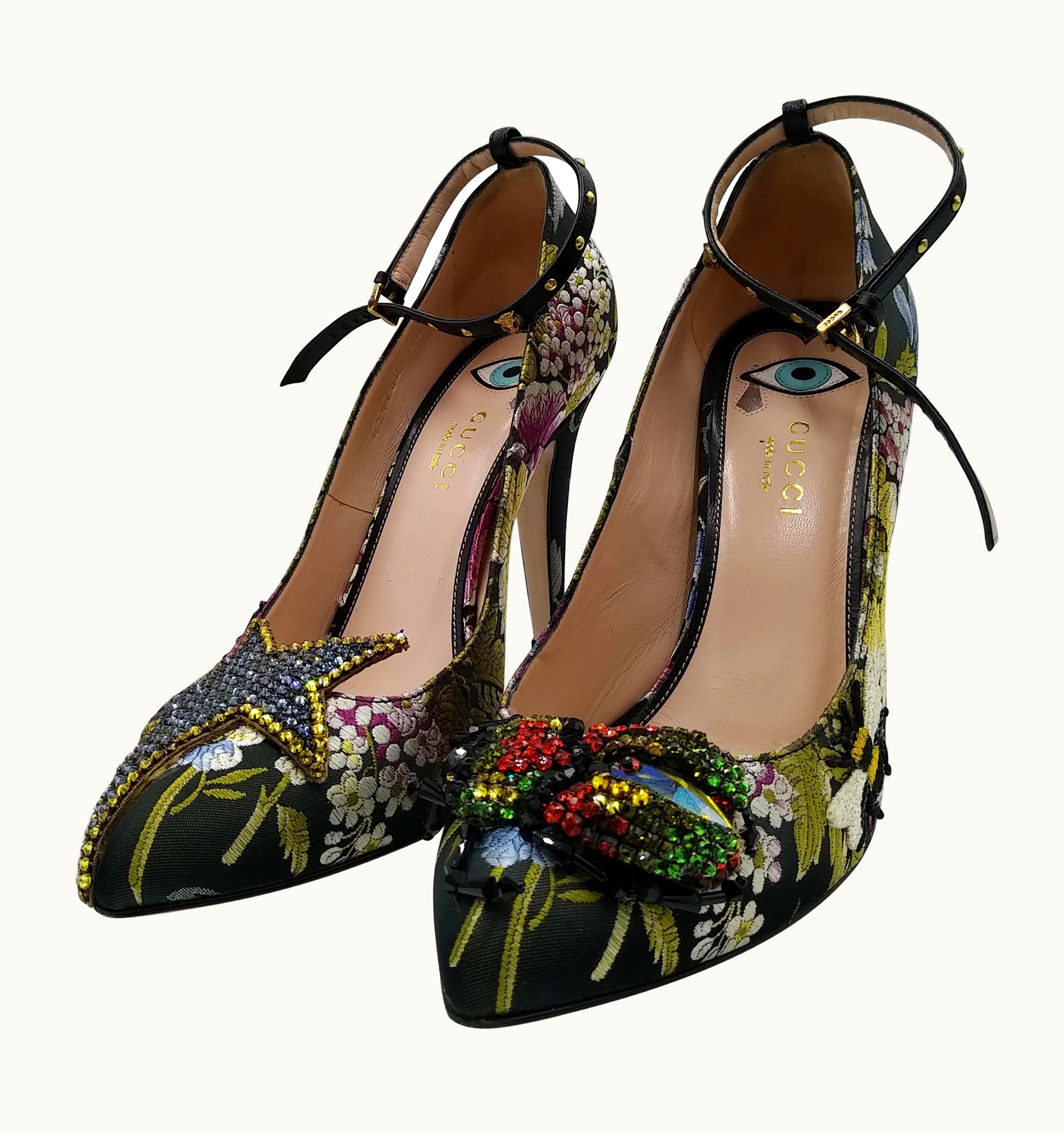 Gucci Jacquard Floral Dionysus High Heel Pumps