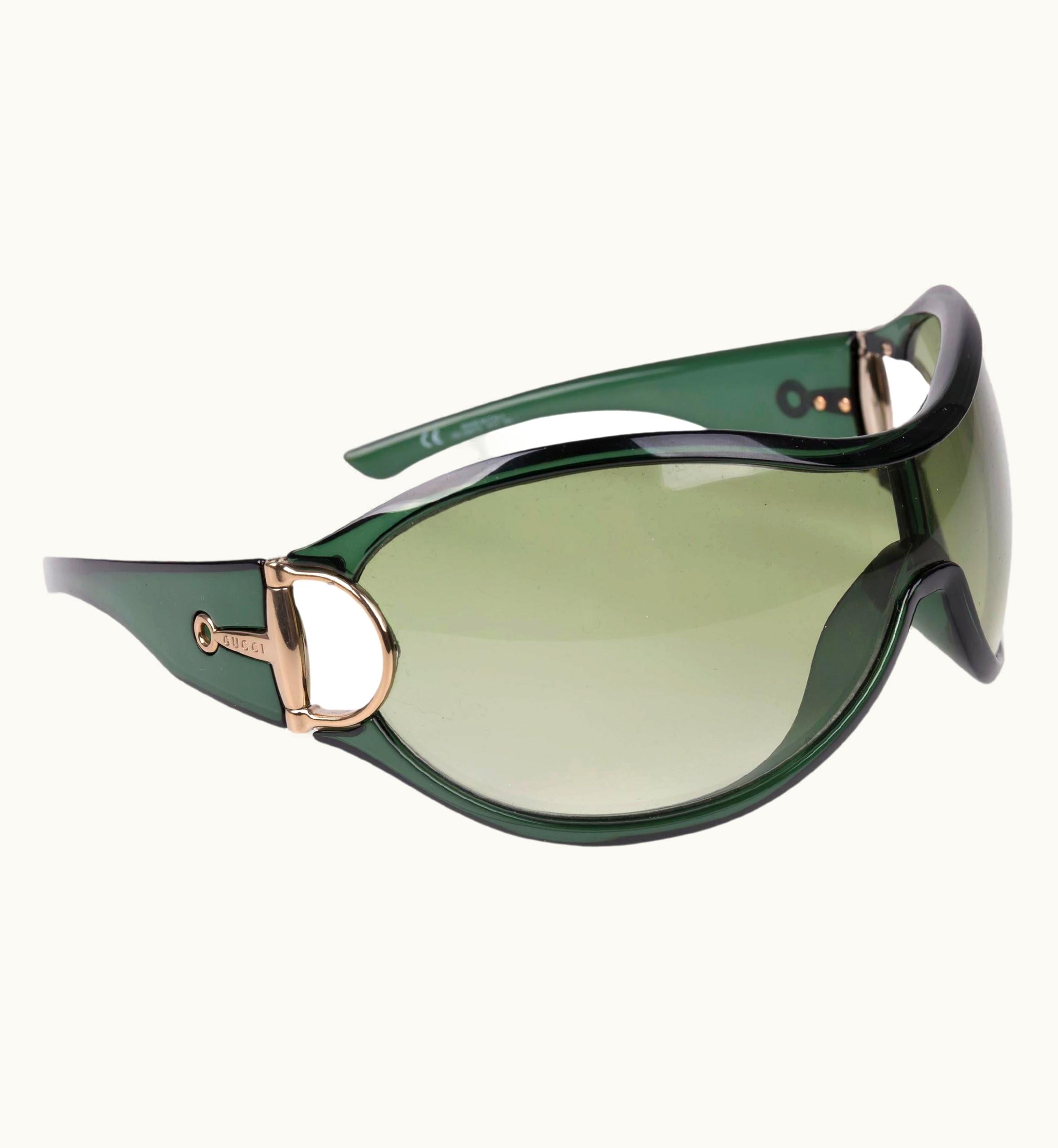 Gucci AW 2005 Green Shield Horsebit Sunglasses