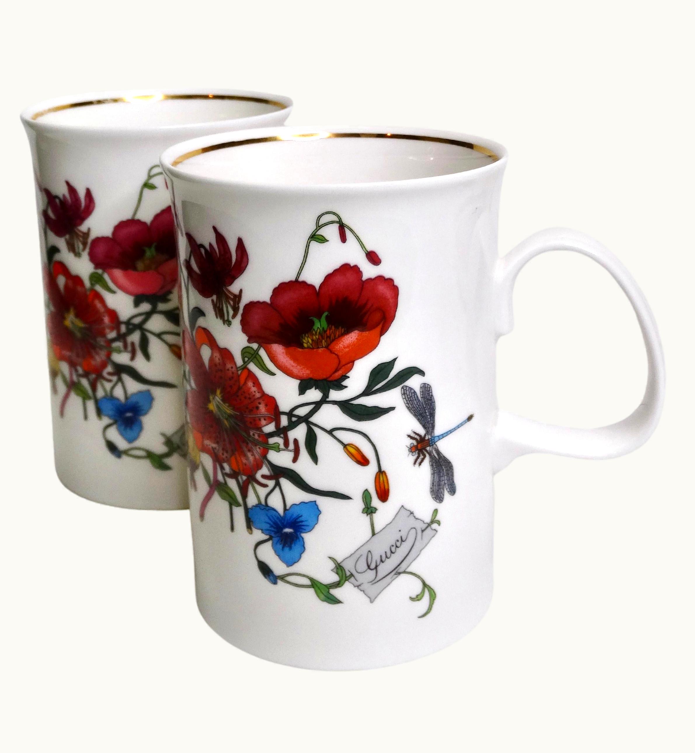 Gucci V Accornero Floral Mugs- Set Of