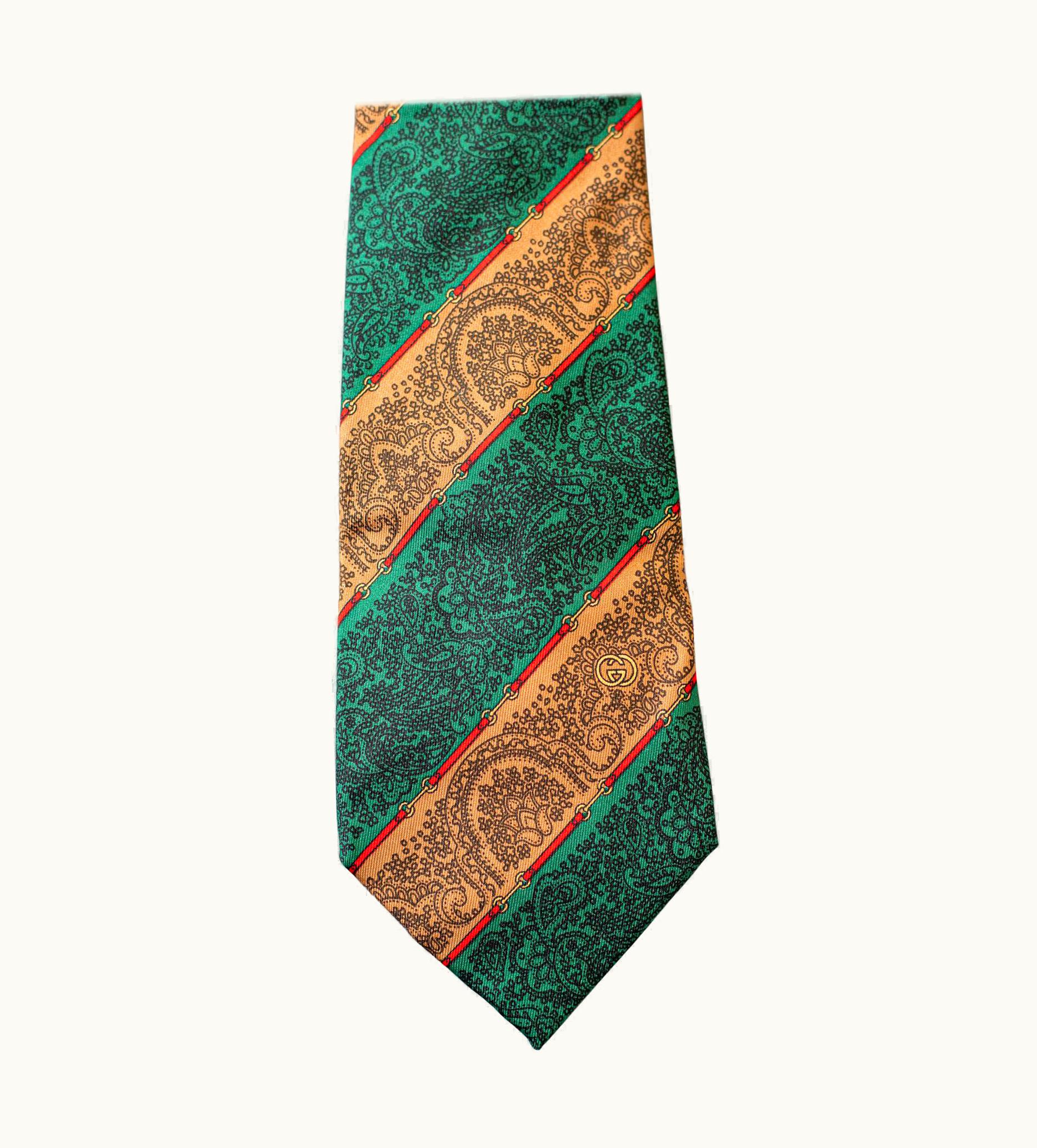 Gucci Vintage Gucci All-silk Tie With Paisley Motif