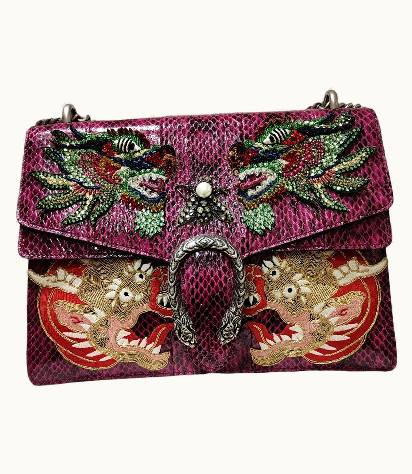 Gucci Limited Edition Python Skin Dionysus Shoulder Bag