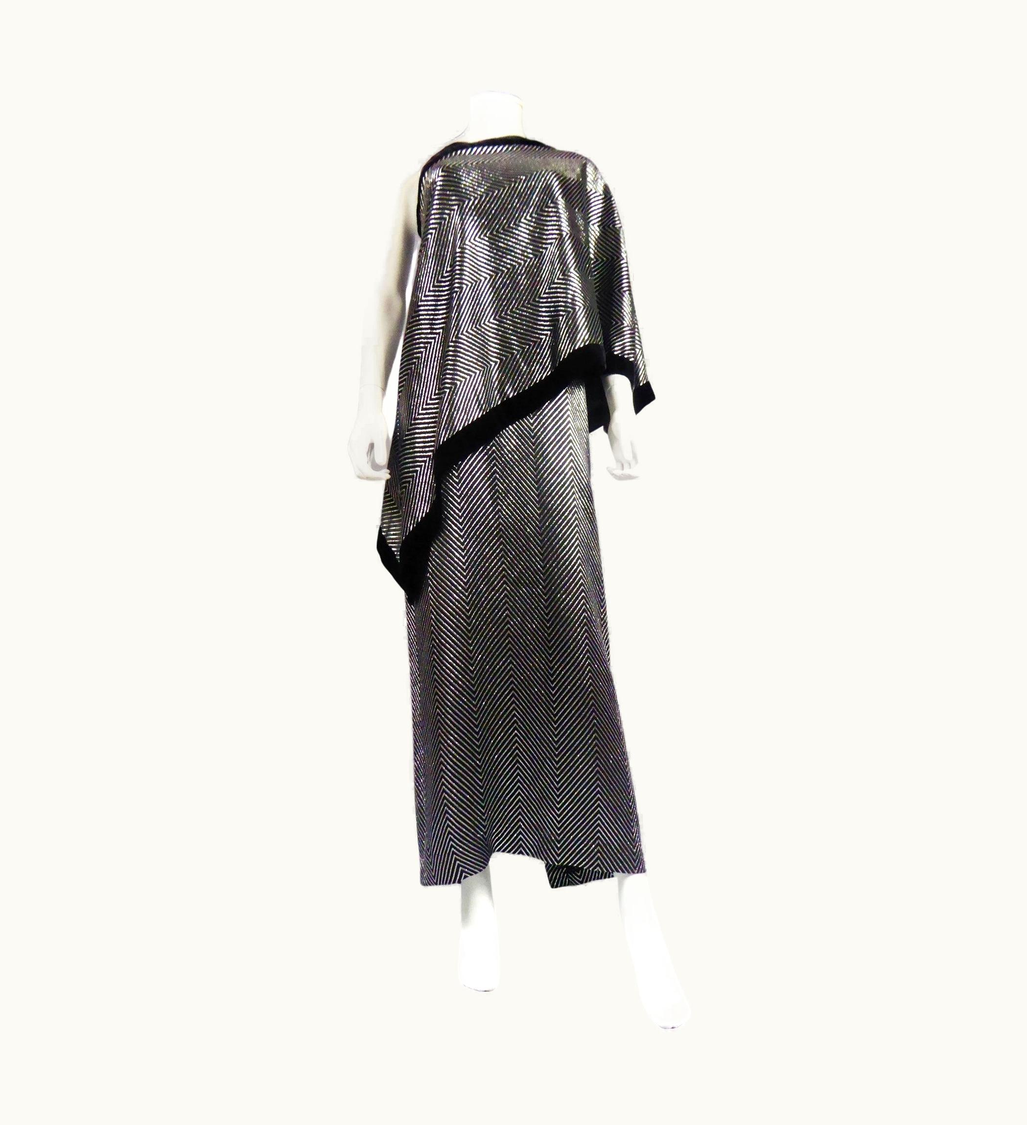 Gucci A Gucci Silver Lamé Evening Dress, Circa 1990