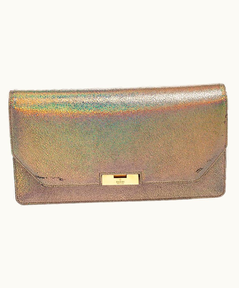 Gucci 58 Clutch Multicolor Iridescent Leather