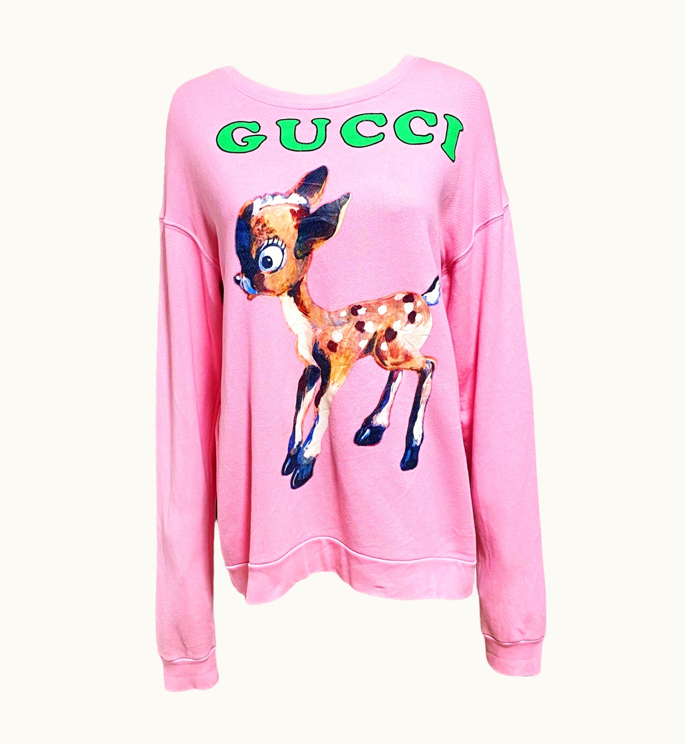 Gucci Limited Edition Bambi Fawn And Flowers Sweater