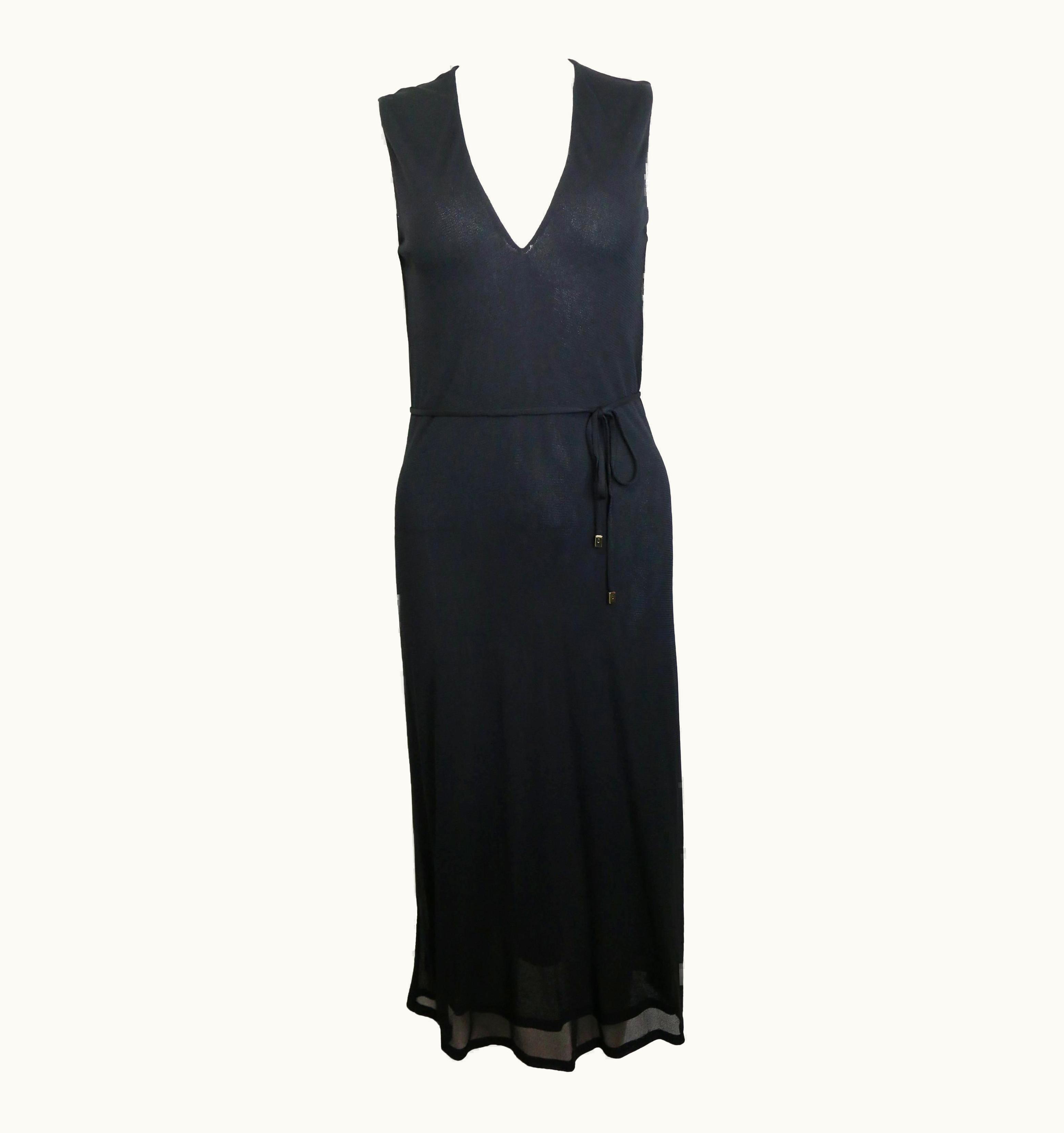 Gucci By Tom Ford Black V-neckline Dress