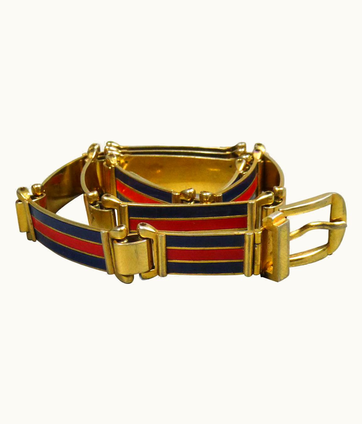 Gucci Belt In Brass And Enamel Circa 1980