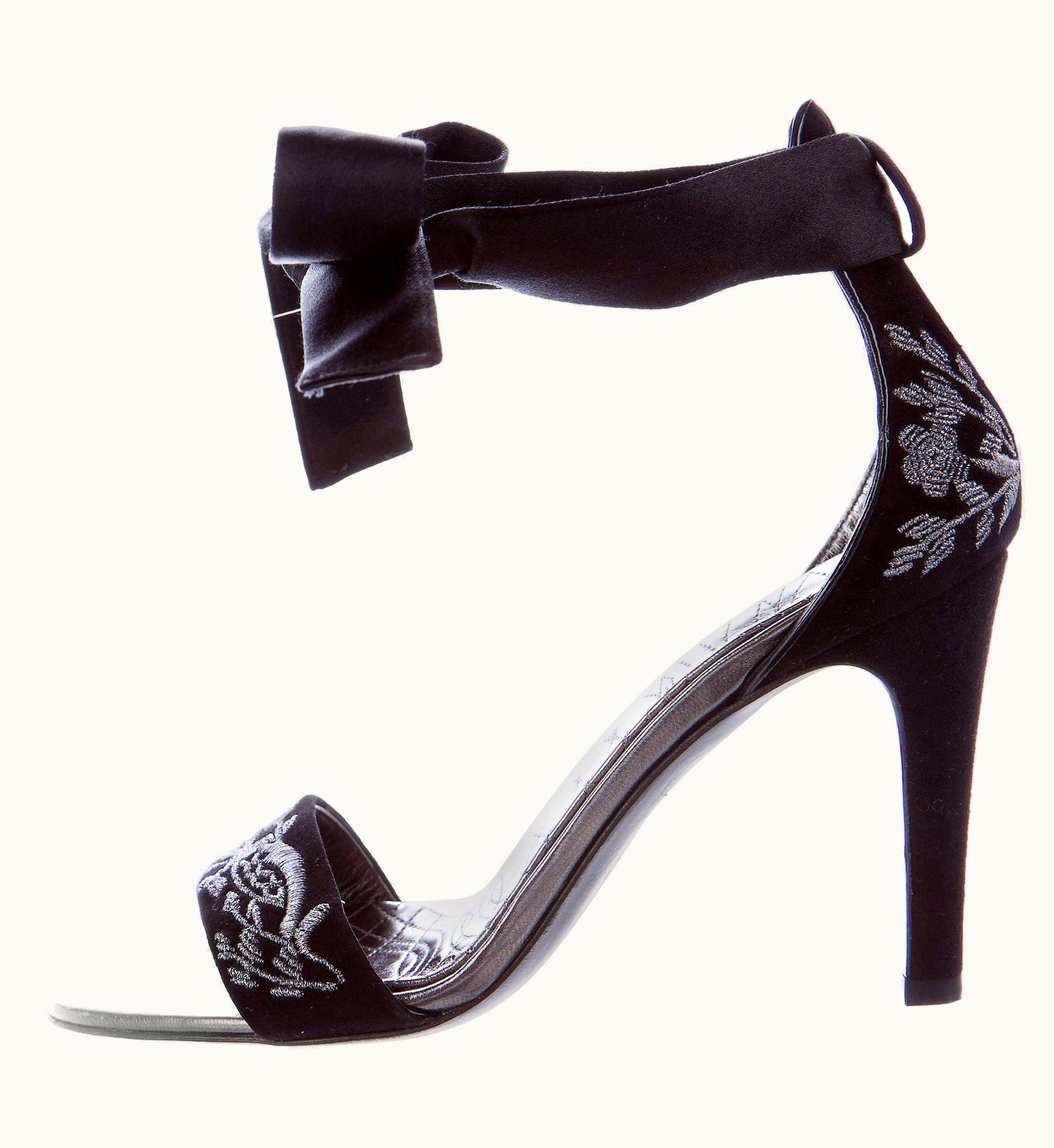 Gucci Runway Suede Brocade Heels