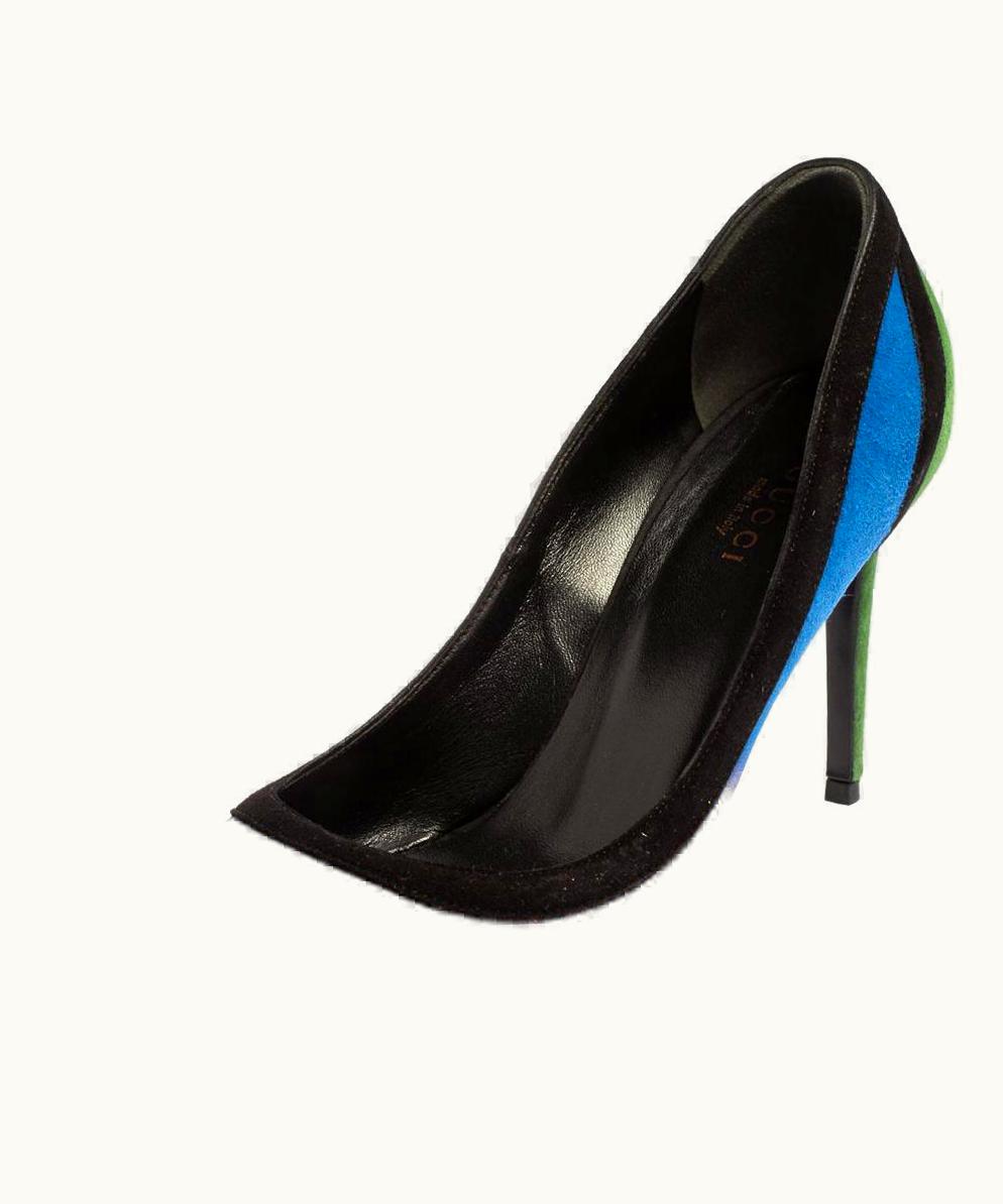 Gucci Tricolor Suede Pointed Toe Pumps