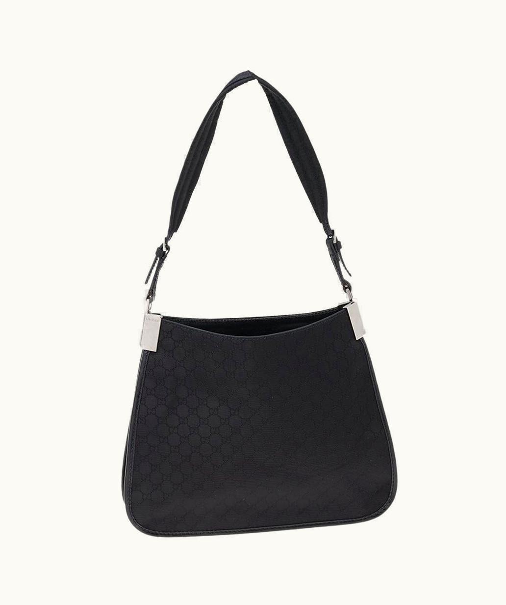 Gucci Black Canvas And Leather Guccissima Shoulder Bag