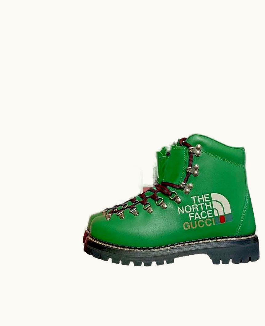 Gucci The North Face Green Leather Boots