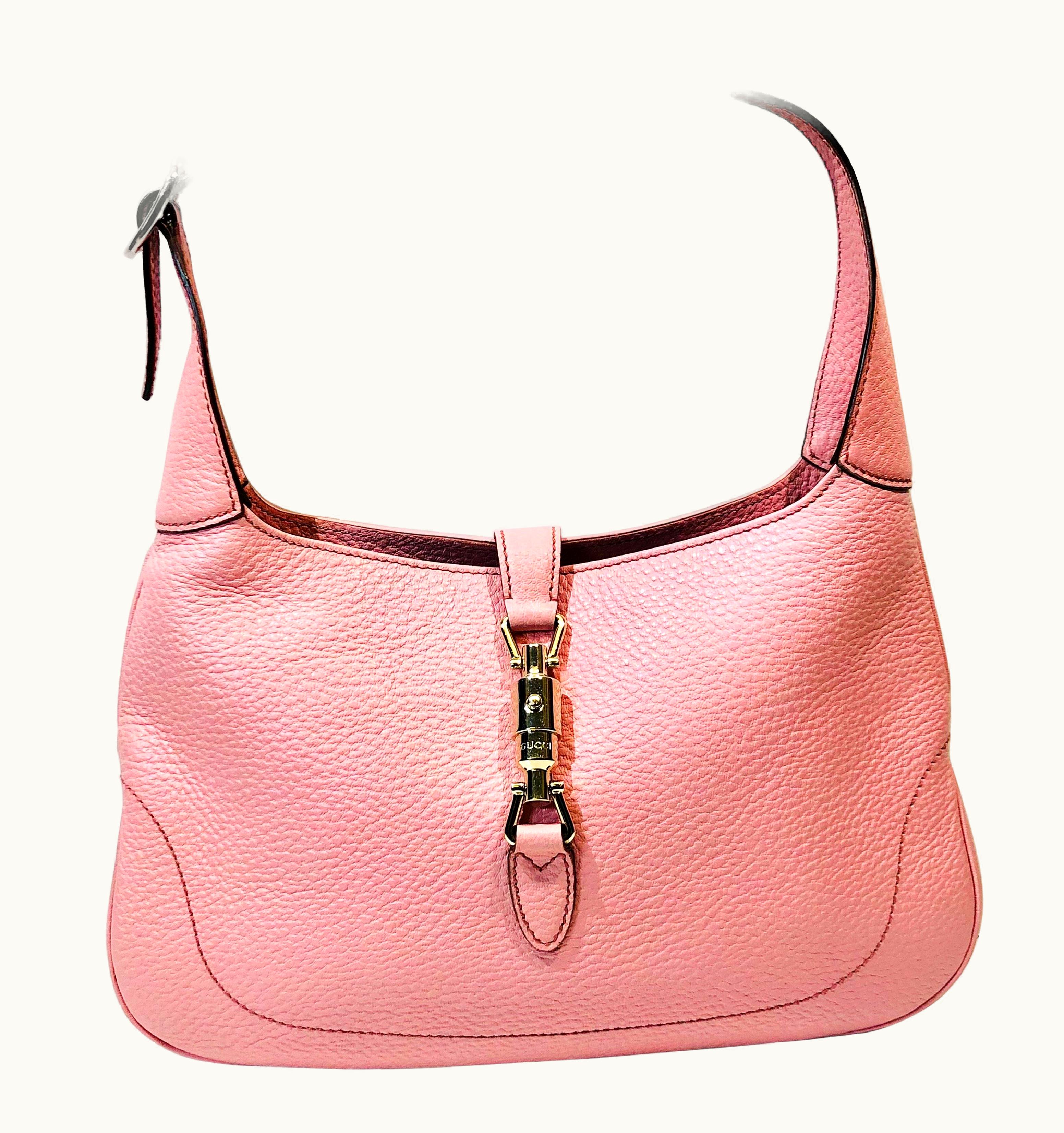 Gucci Pink Leather Jackie 1961 Hobo Shoulder Bag