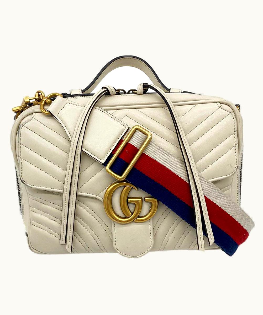 Gucci Gg Marmont Matelasse Top Handle Flap Bag