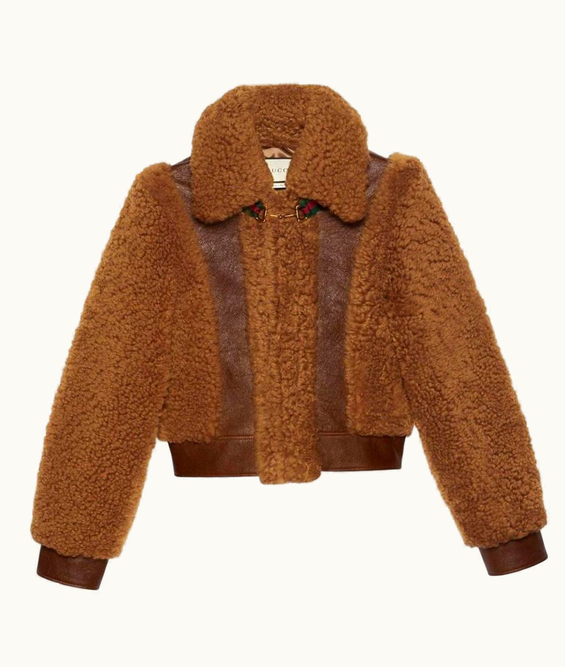 Gucci Brown Curly Shearling Jacket