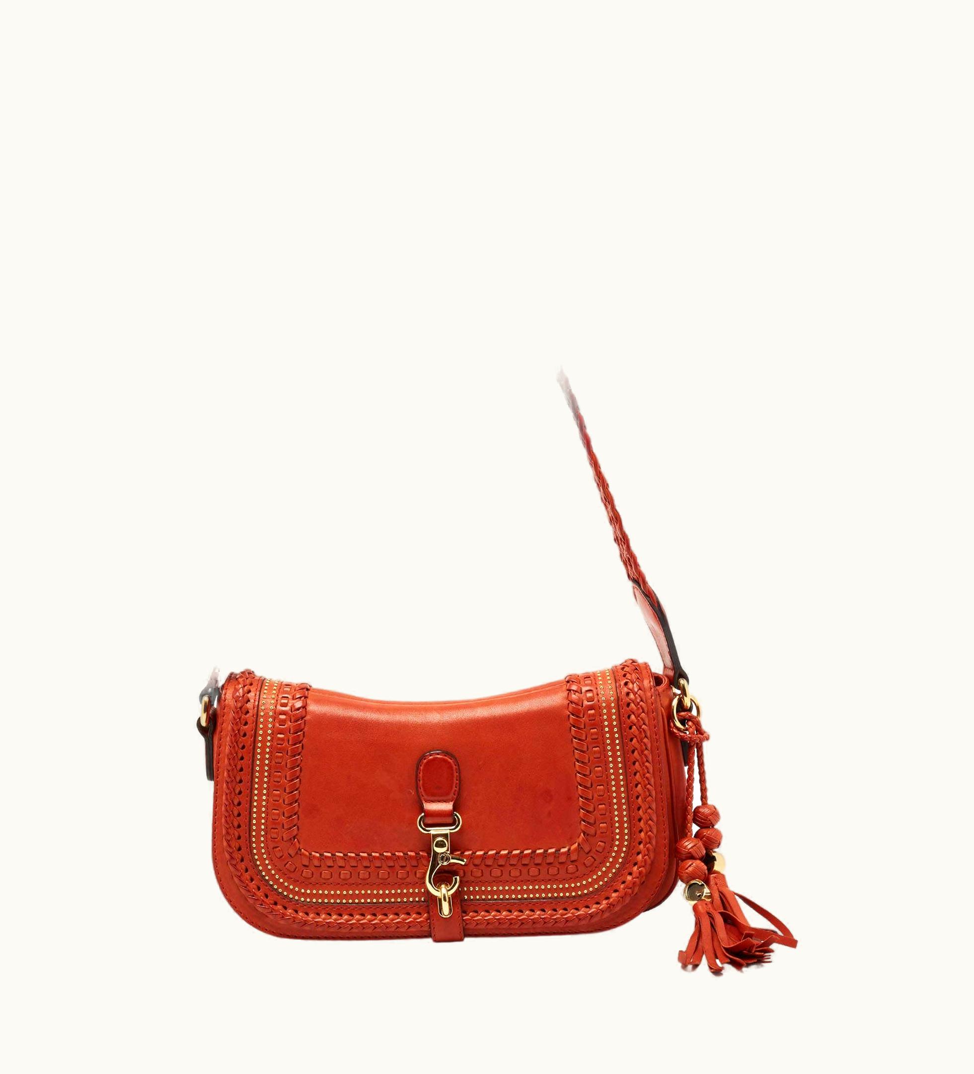 Gucci Brown Leather Medium Handmade Braided Shoulder Bag UZ0572789