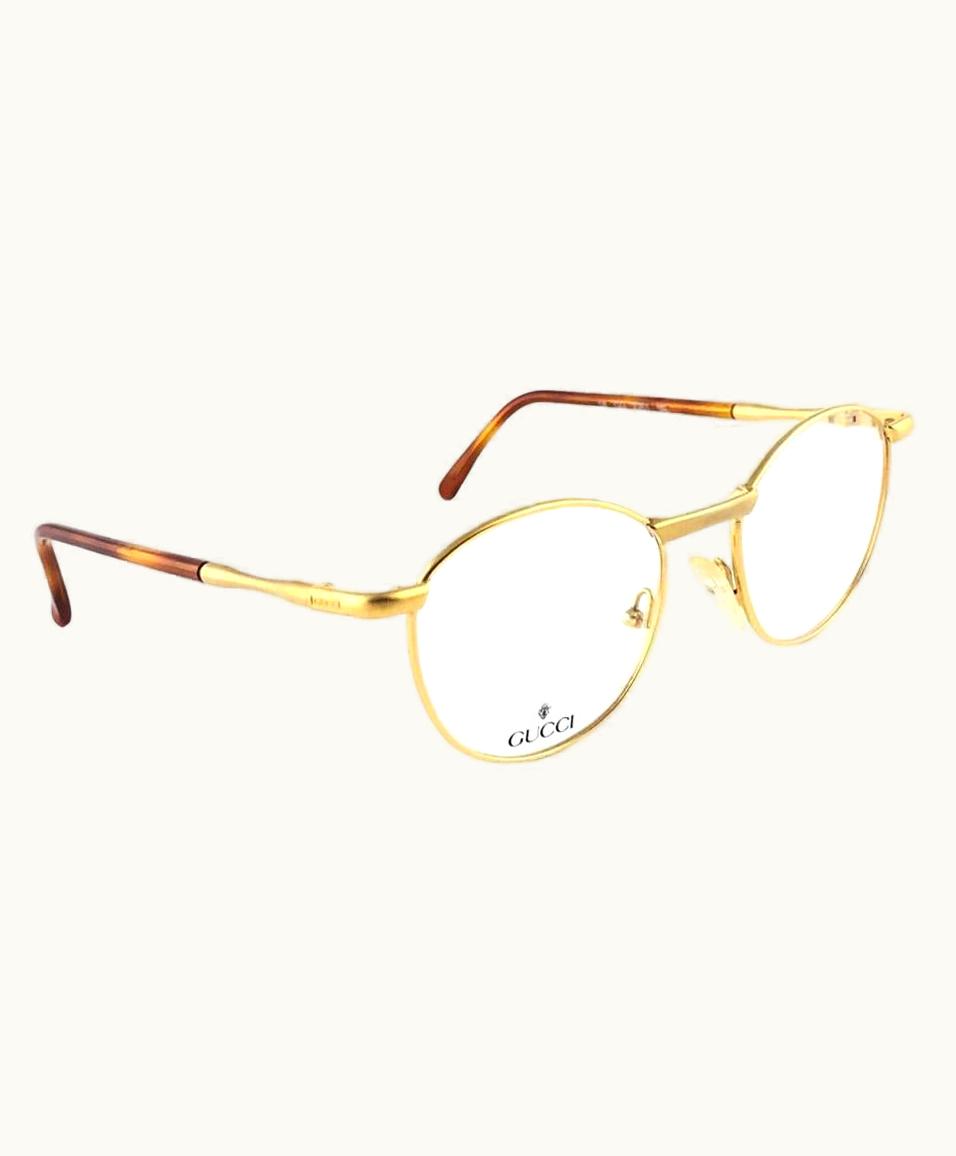 Gucci Vintage Gucci 2261 Round Gold Rx Prescription 1980' Made In Italy