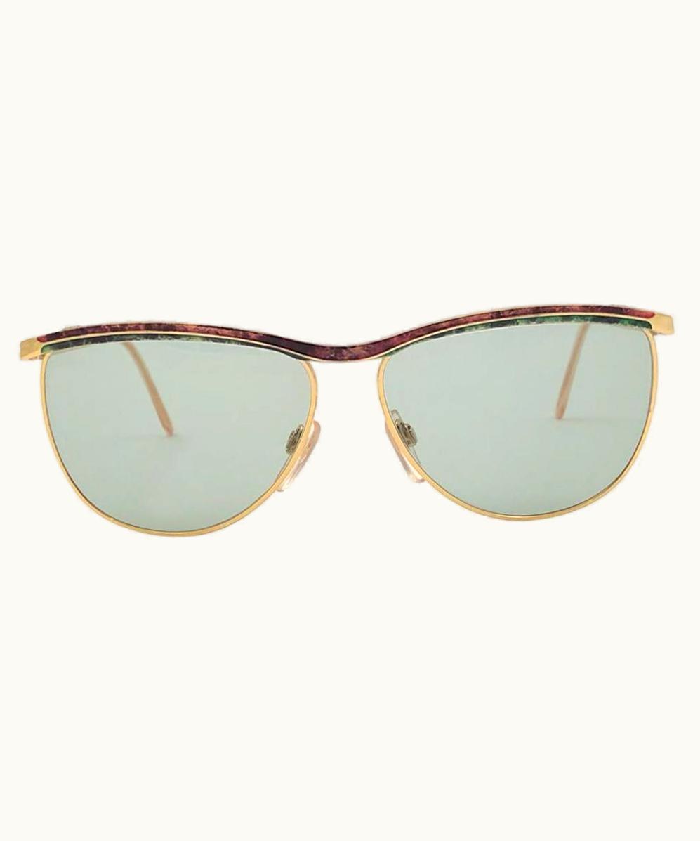 Gucci Vintage Gucci Gold & Marbled Accents Sunglasses 1980' Made In Italy