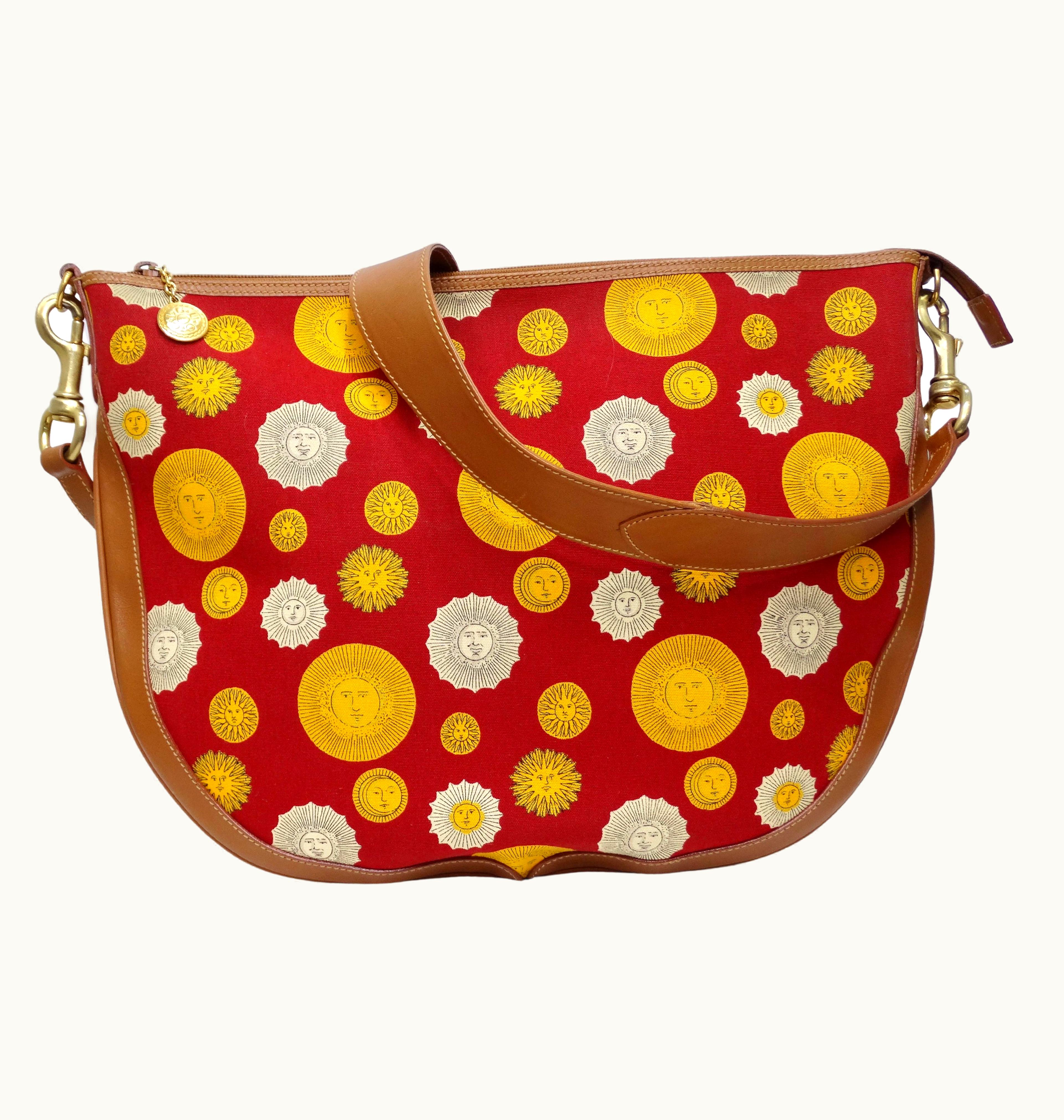Gucci 1970s Canvas & Leather Sun Print Shoulder Bag UZ0572842