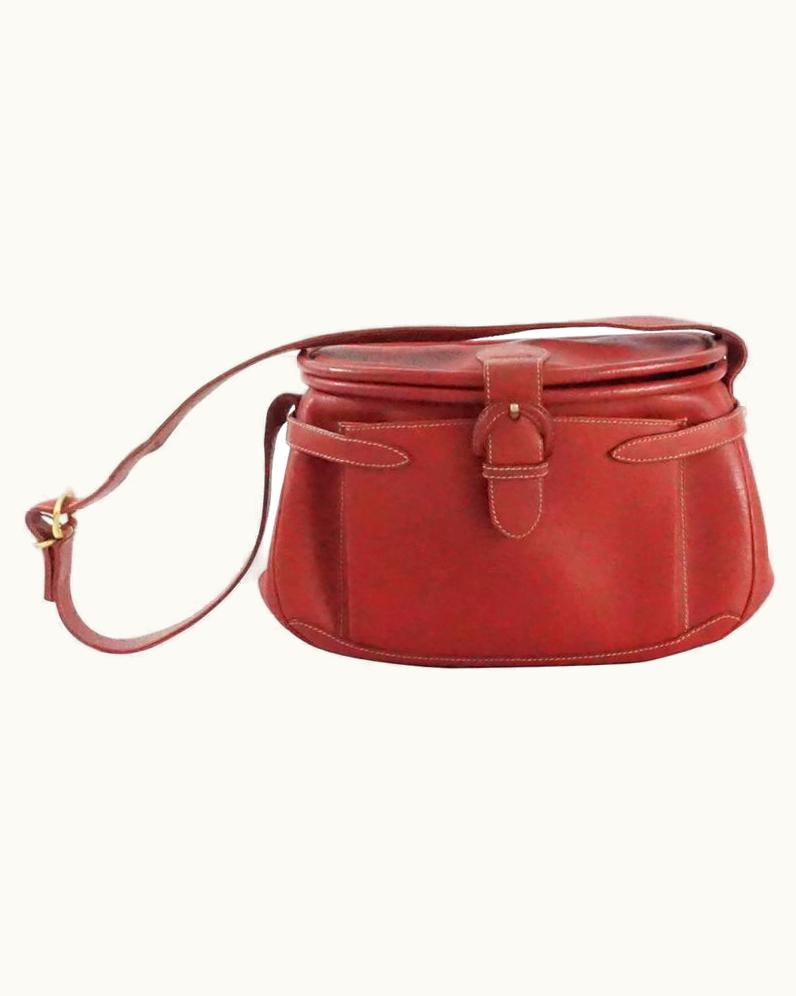 Gucci Red Leather Vintage Shoulder Bag - 1980'