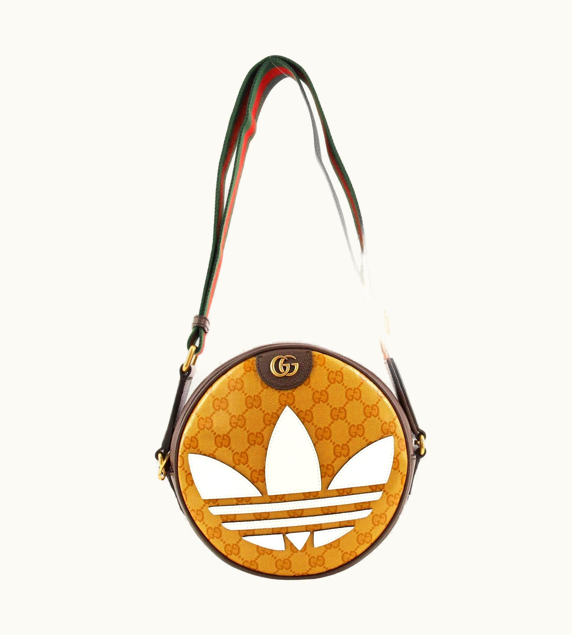 Gucci Ophidia Adidas Round Crossbody Bag Gg Coated Canvas Small