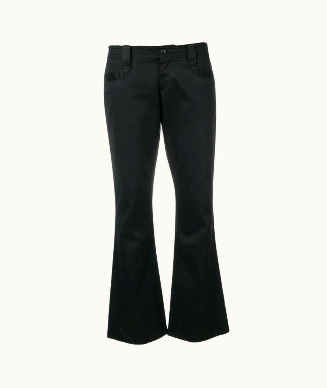Gucci Vintage Black Cotton Straight 90s Trousers