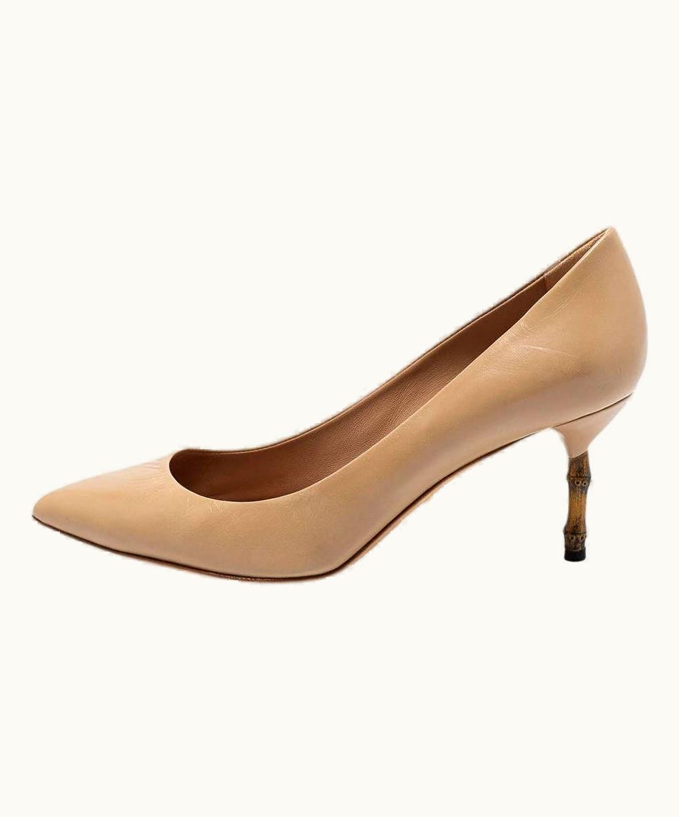 Gucci Beige Leather Kristen Pumps