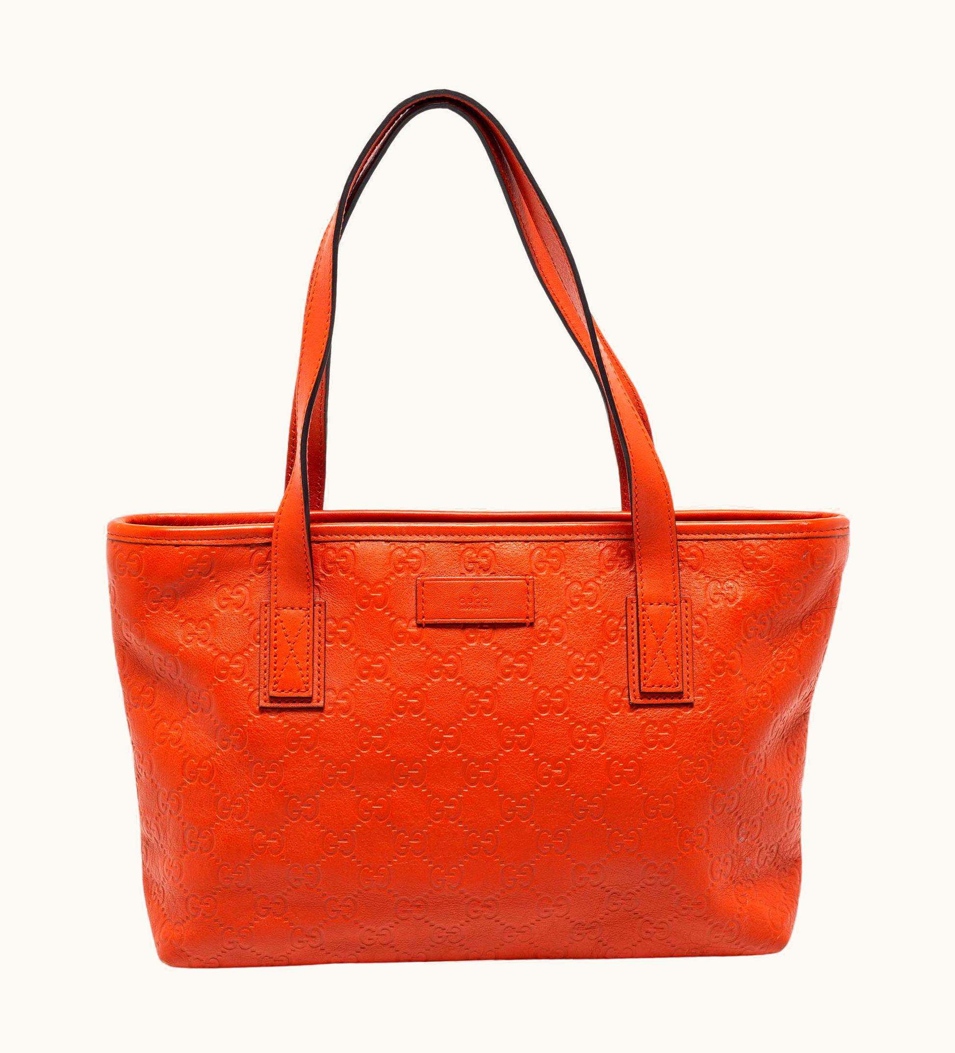 Gucci Orange Guccissima Leather Small Shopper Tote