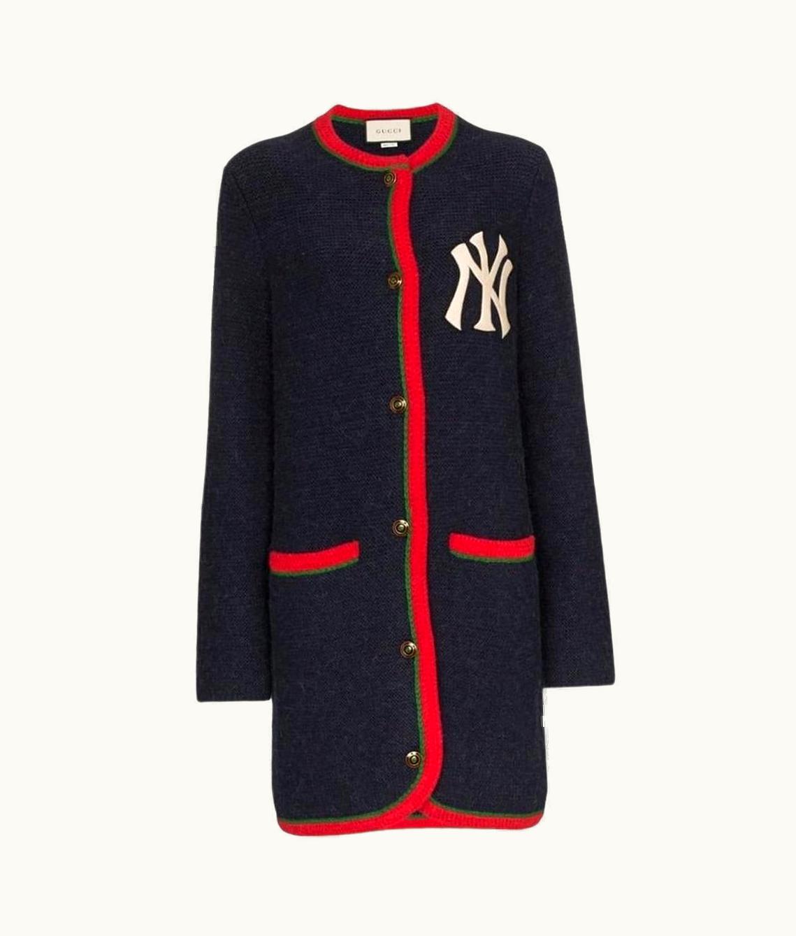 Gucci Blue Cardigan With York Yankees Patch