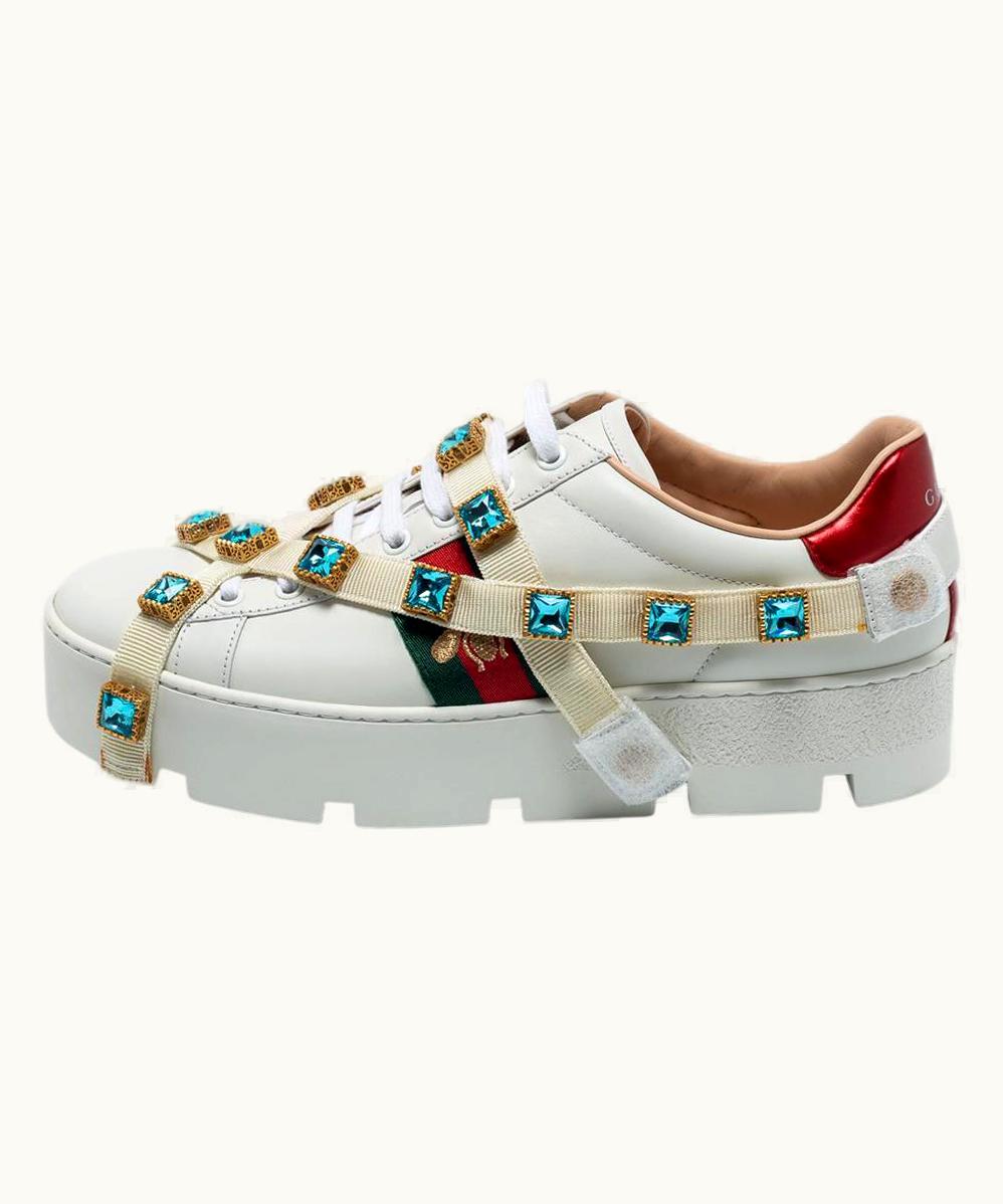 Gucci White Leather Flashtrek Chunky Sneakers
