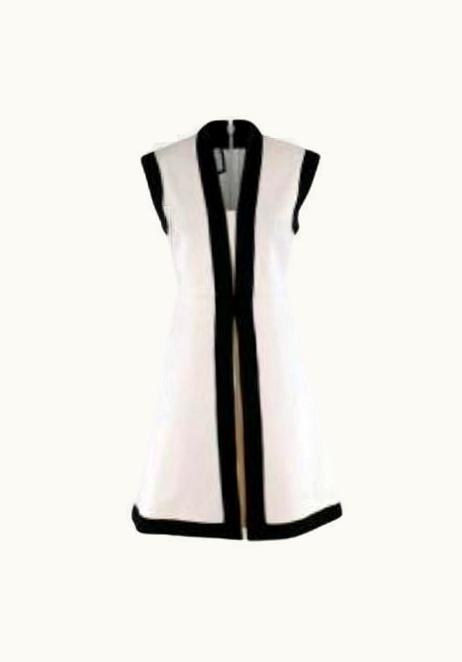 Gucci Cream & Black Sleeveless Stretch Lace Mini Dress UZ0573005
