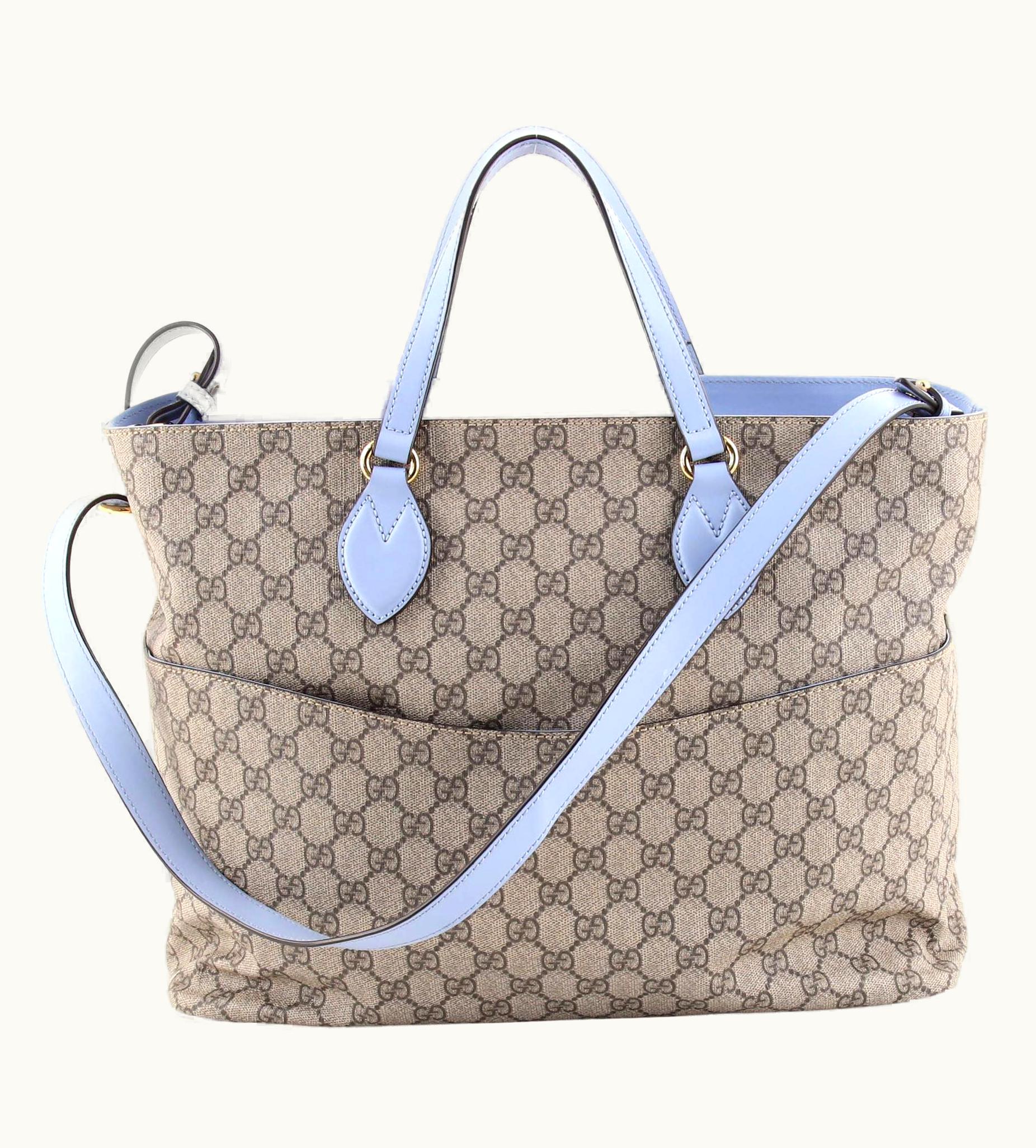 Gucci Soft Diaper Bag Gg Coated Canvas Large