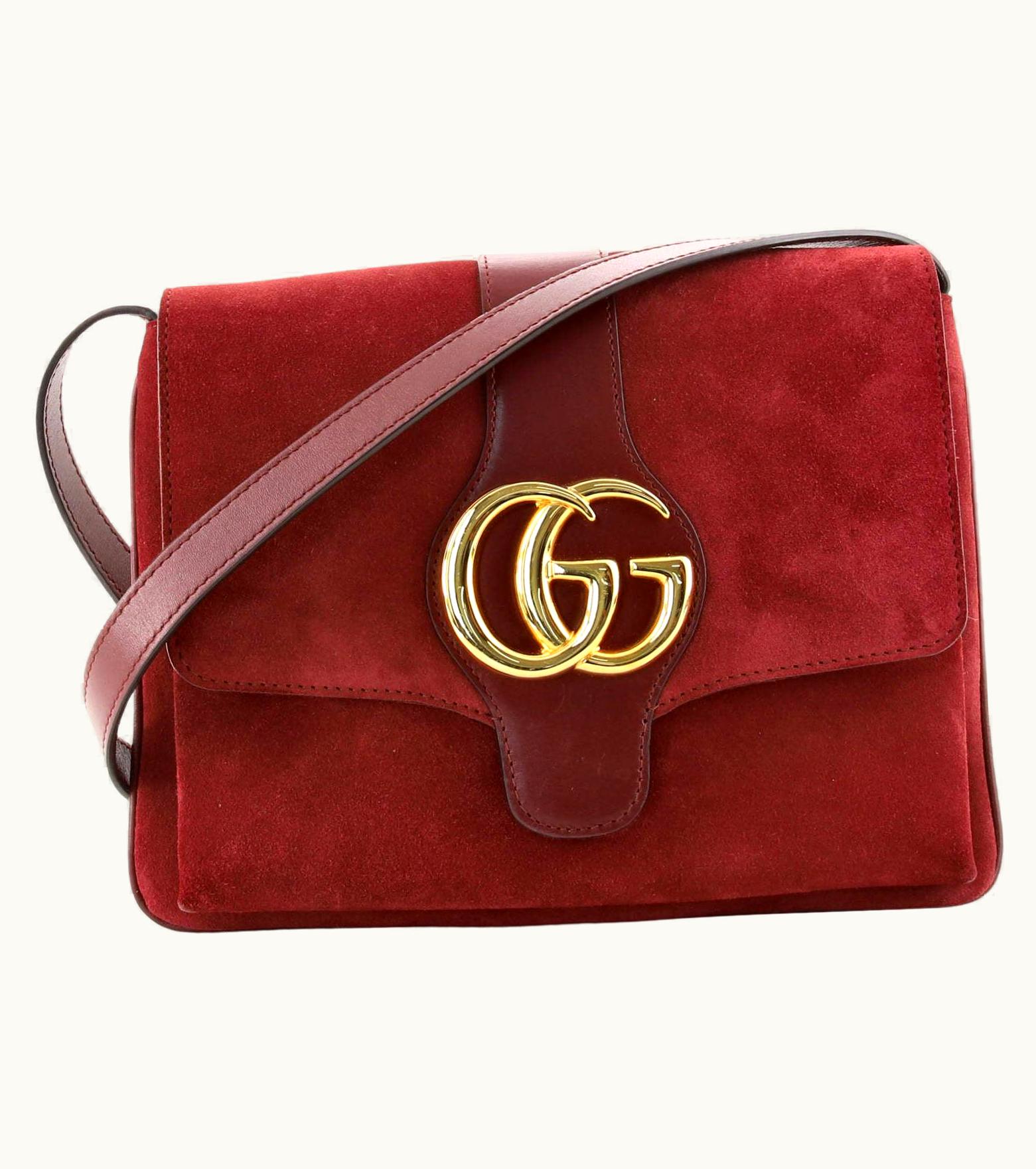 Gucci Arli Shoulder Bag Suede With Leather Medium