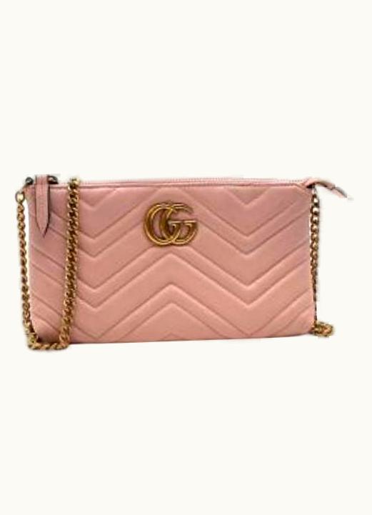 Gucci Pink Gg Marmont Matelasse Mini Chain Bag UZ0573051