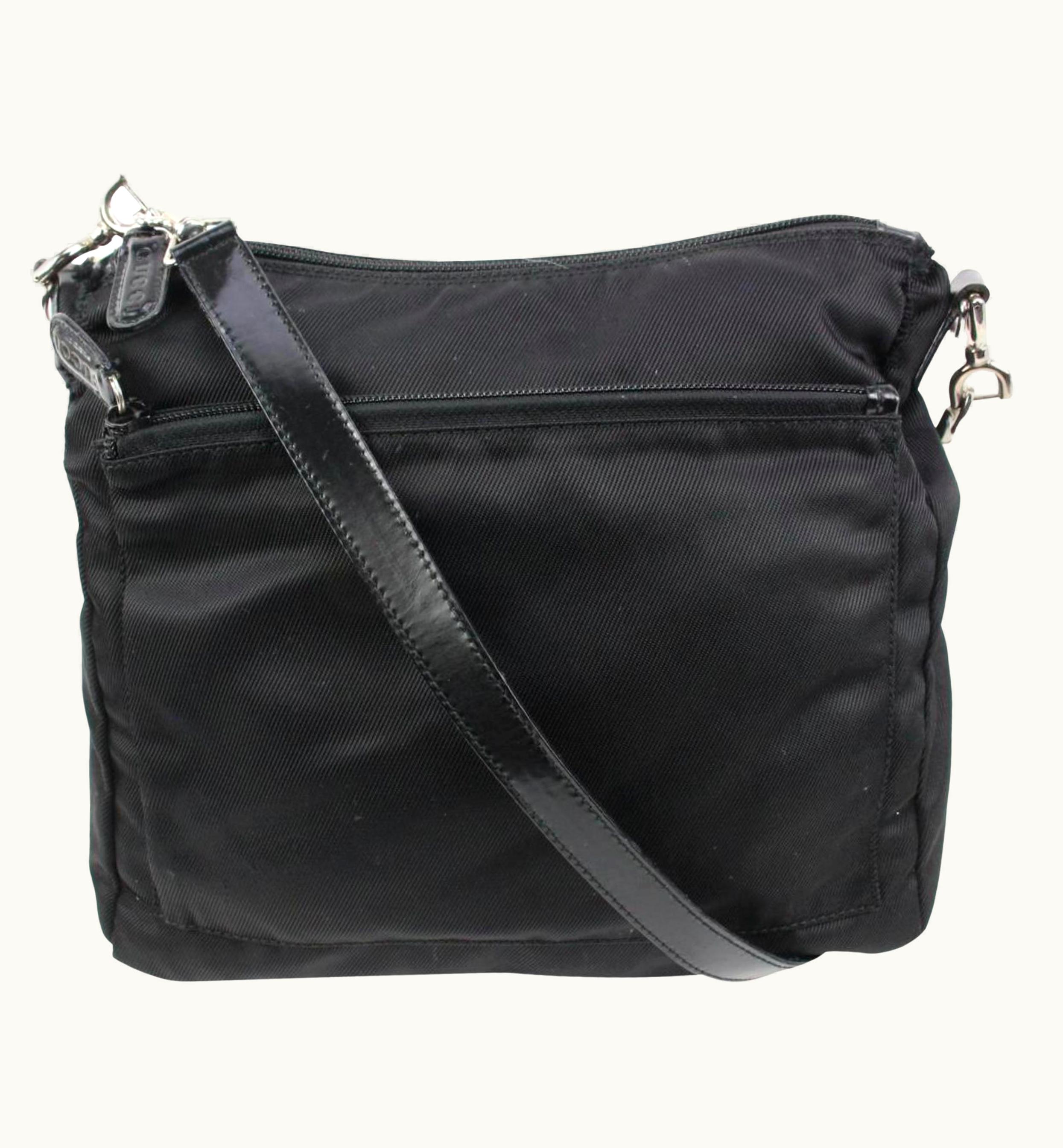 Gucci Black Nylon Convertible 2way Crossbody Bag 70gz422s
