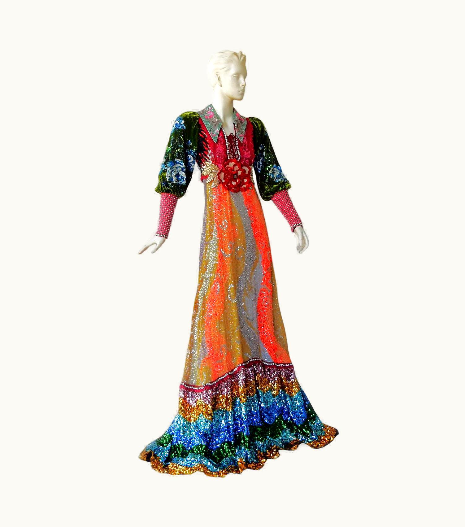 Gucci Exquisite $30k Runway Hand Embroidered Beaded Gown