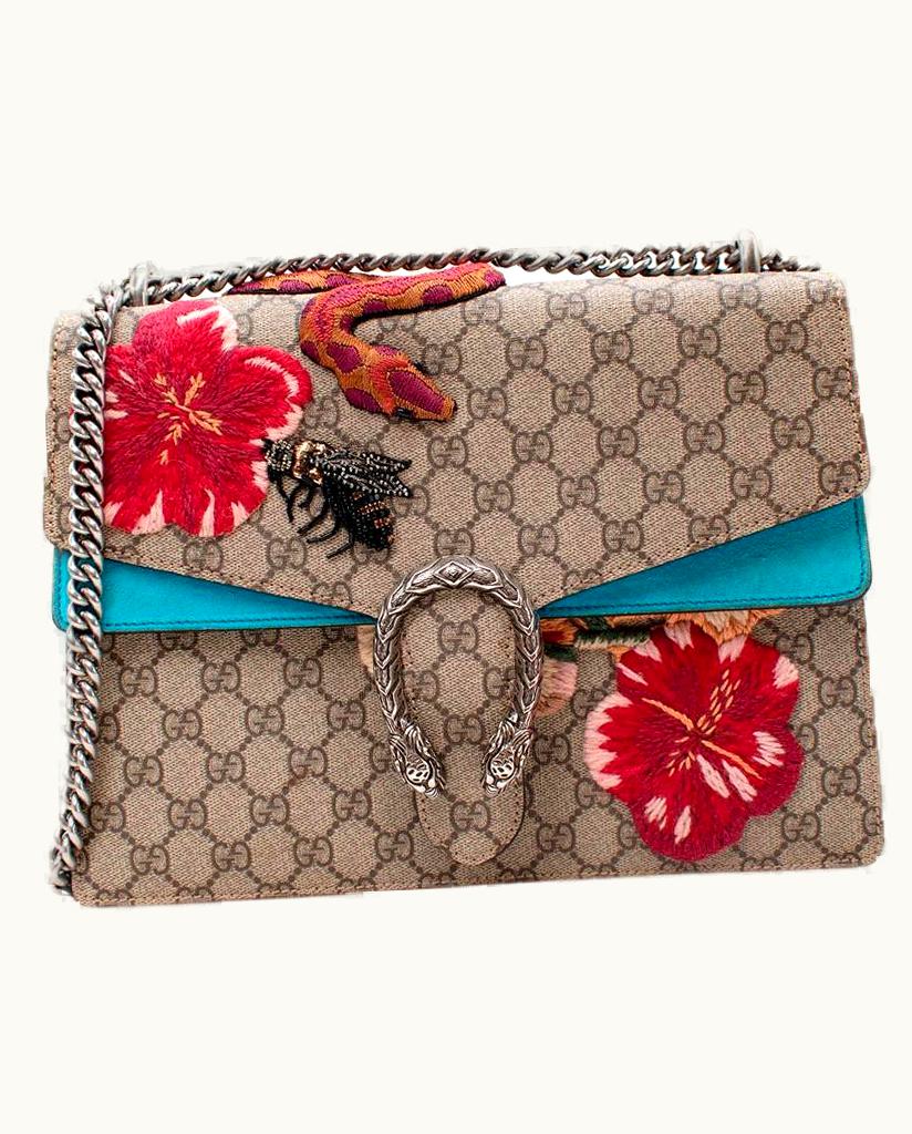 Gucci Snake Embellished Medium Dionysus Chain Strap Bag