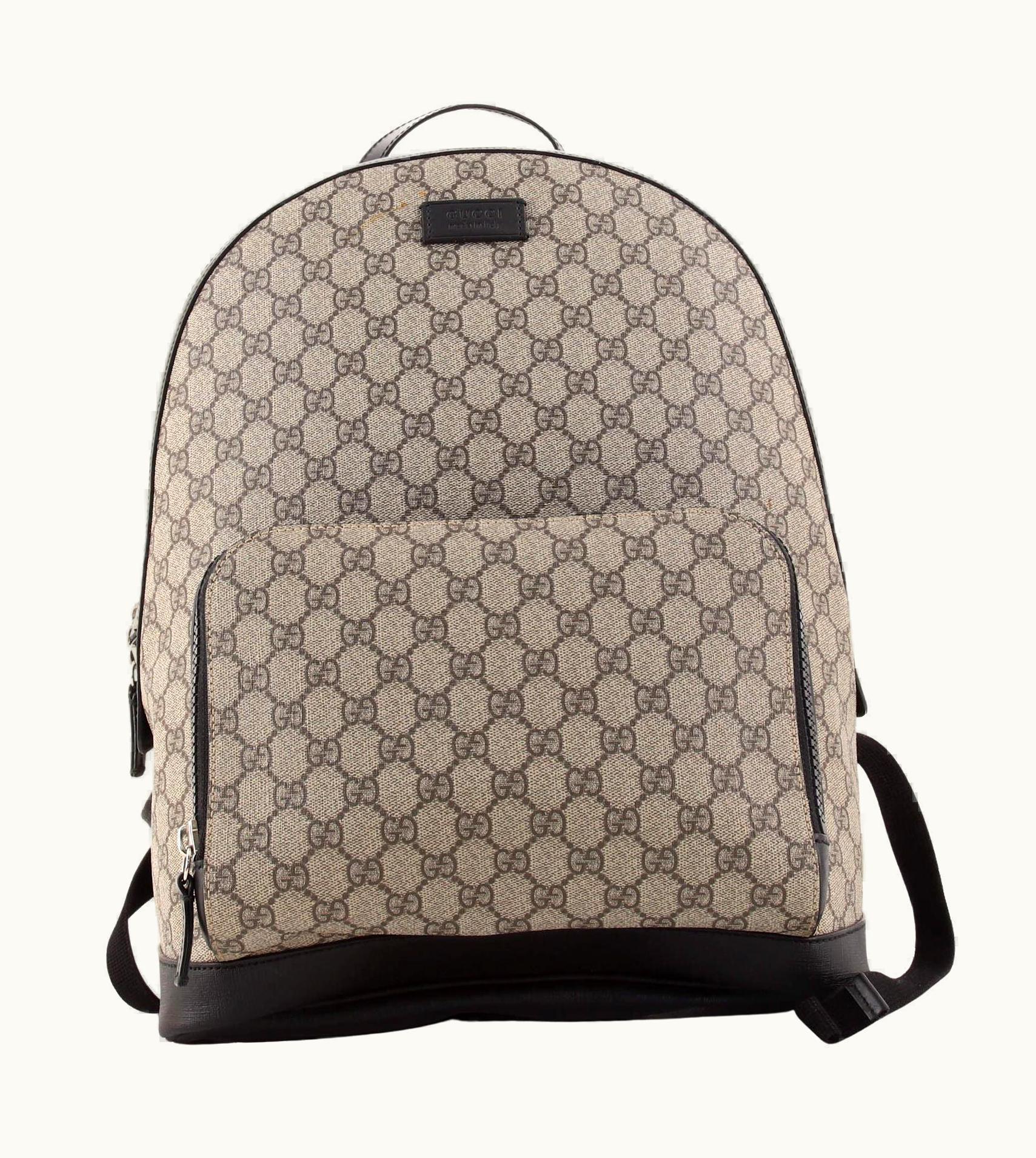 Gucci Zip Pocket Backpack Gg Coated Canvas Medium