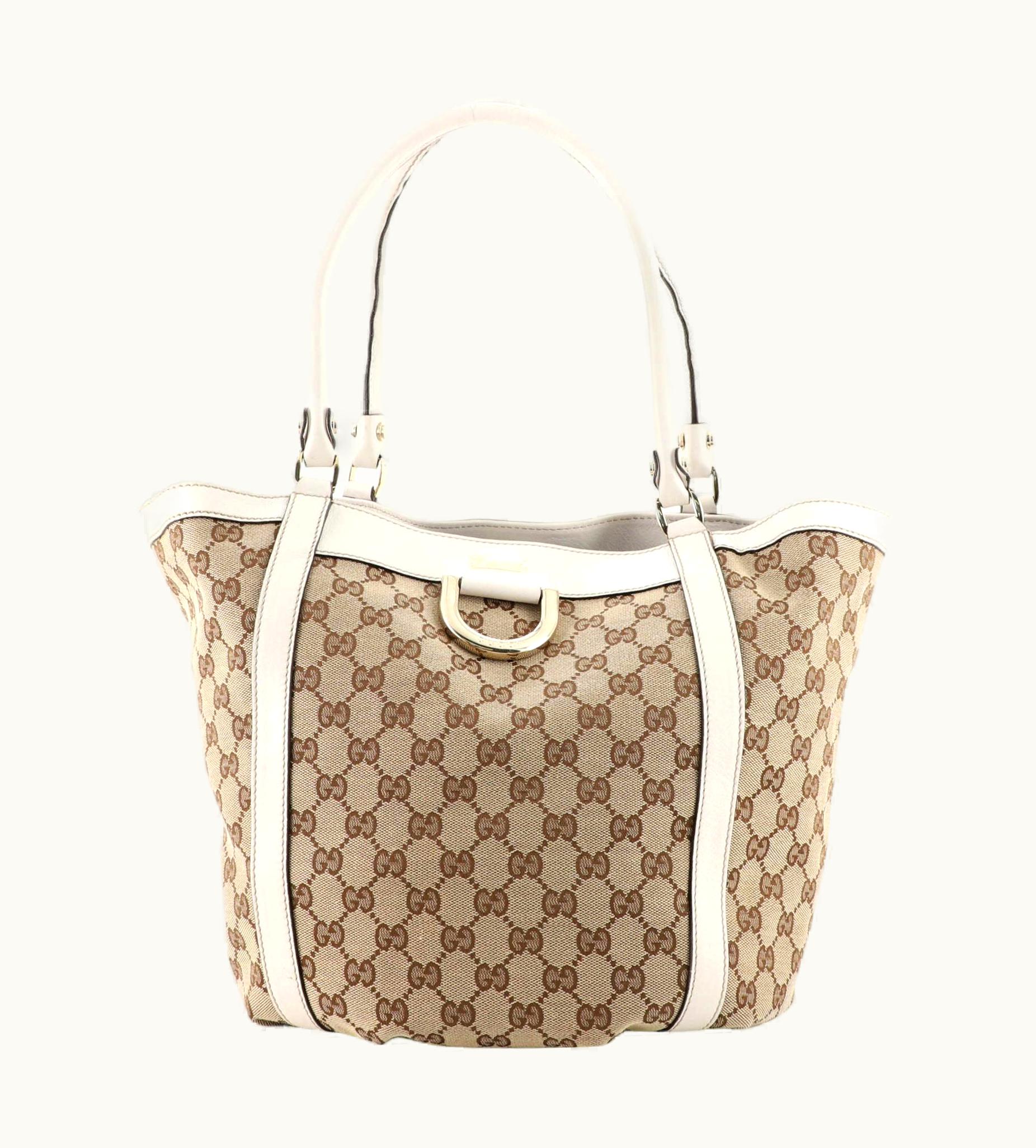 Gucci D Ring Bucket Tote Gg Canvas Medium