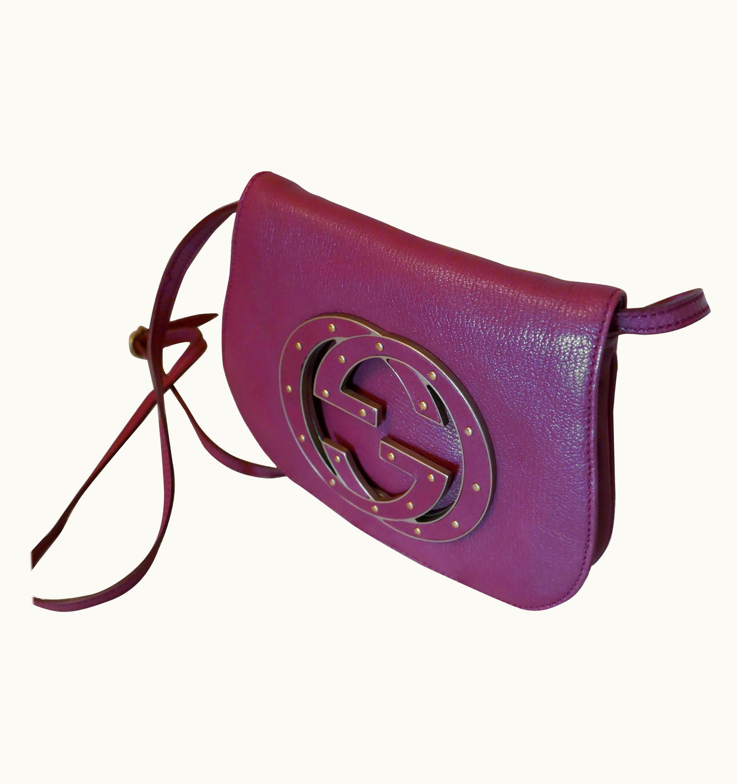 Gucci Rare Gucci Soho Pink Leather Messenger Shoulder Bag Purse