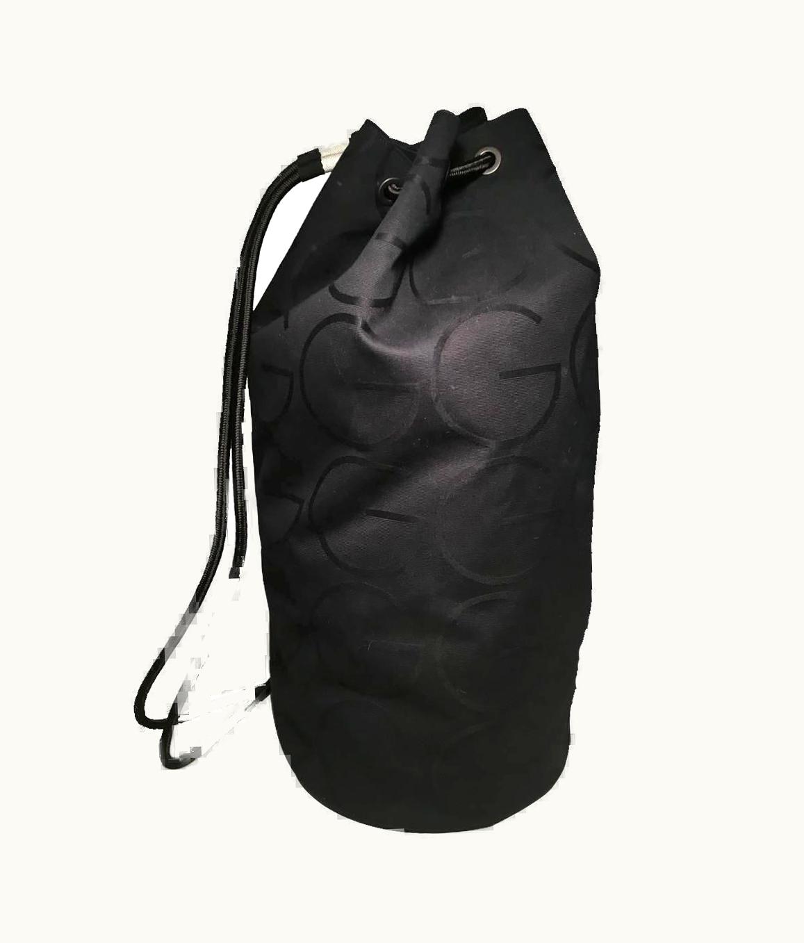 Gucci Rare Gucci Black Gg Monogram Canvas Sling Backpack Bag