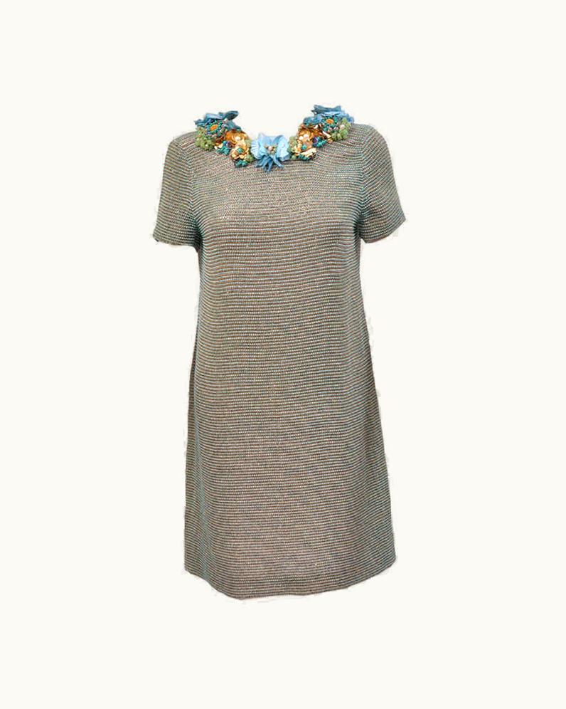 Gucci Gucci Beaded Dress With Floral Embroidery