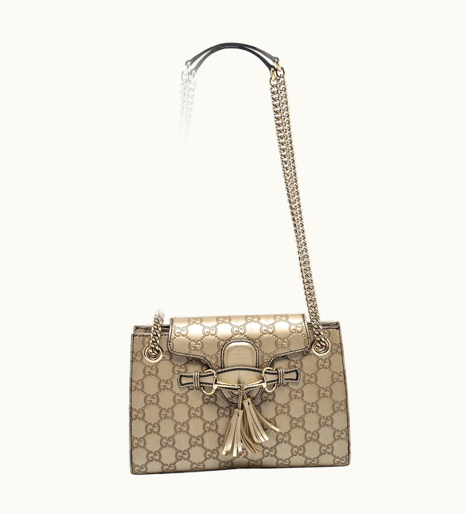Gucci Gucci Gold Guccissima Leather Small Emily Shoulder Bag