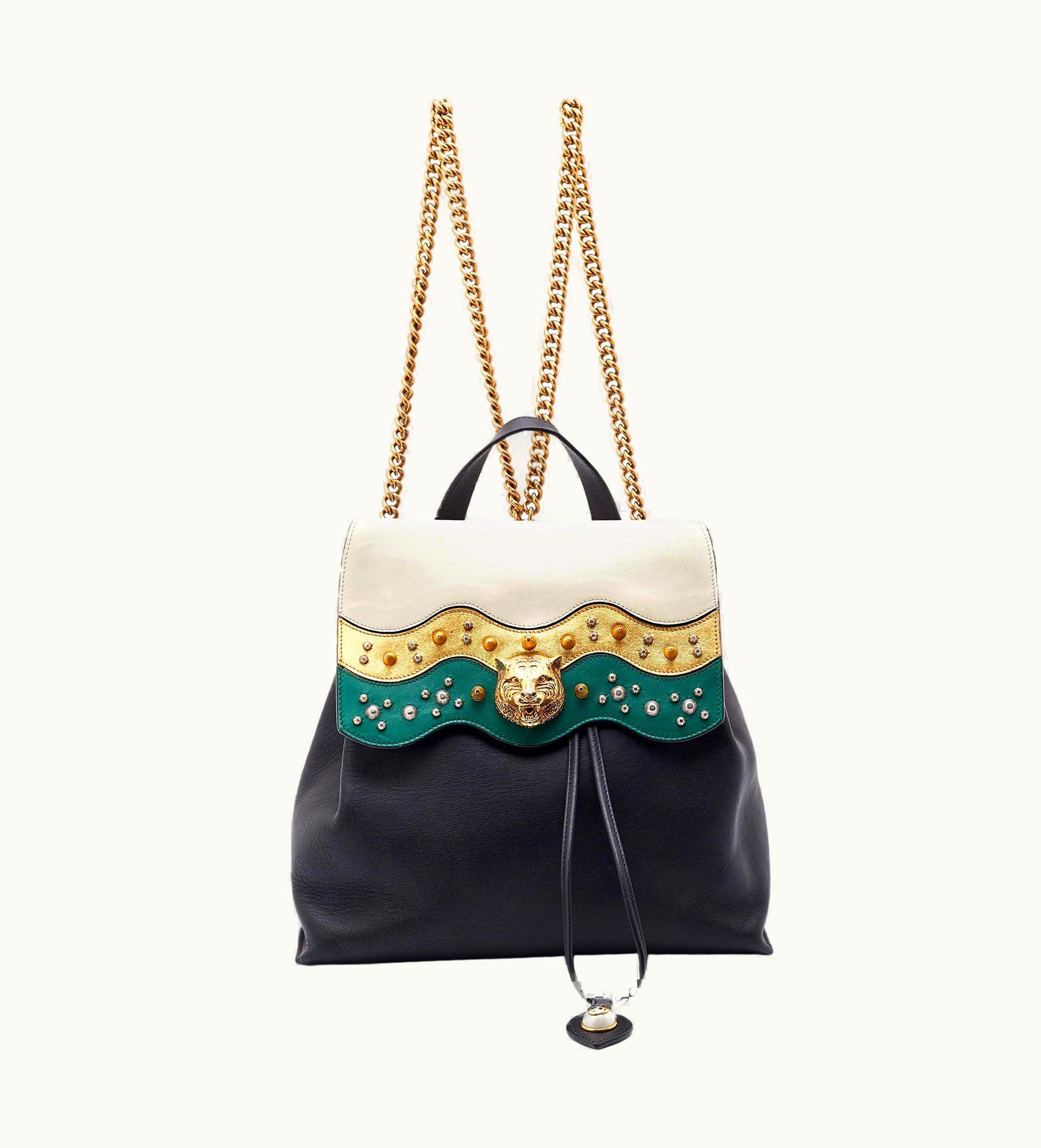 Gucci Gucci Multicolored Leather Medium Animalier Malin Studded Backpack