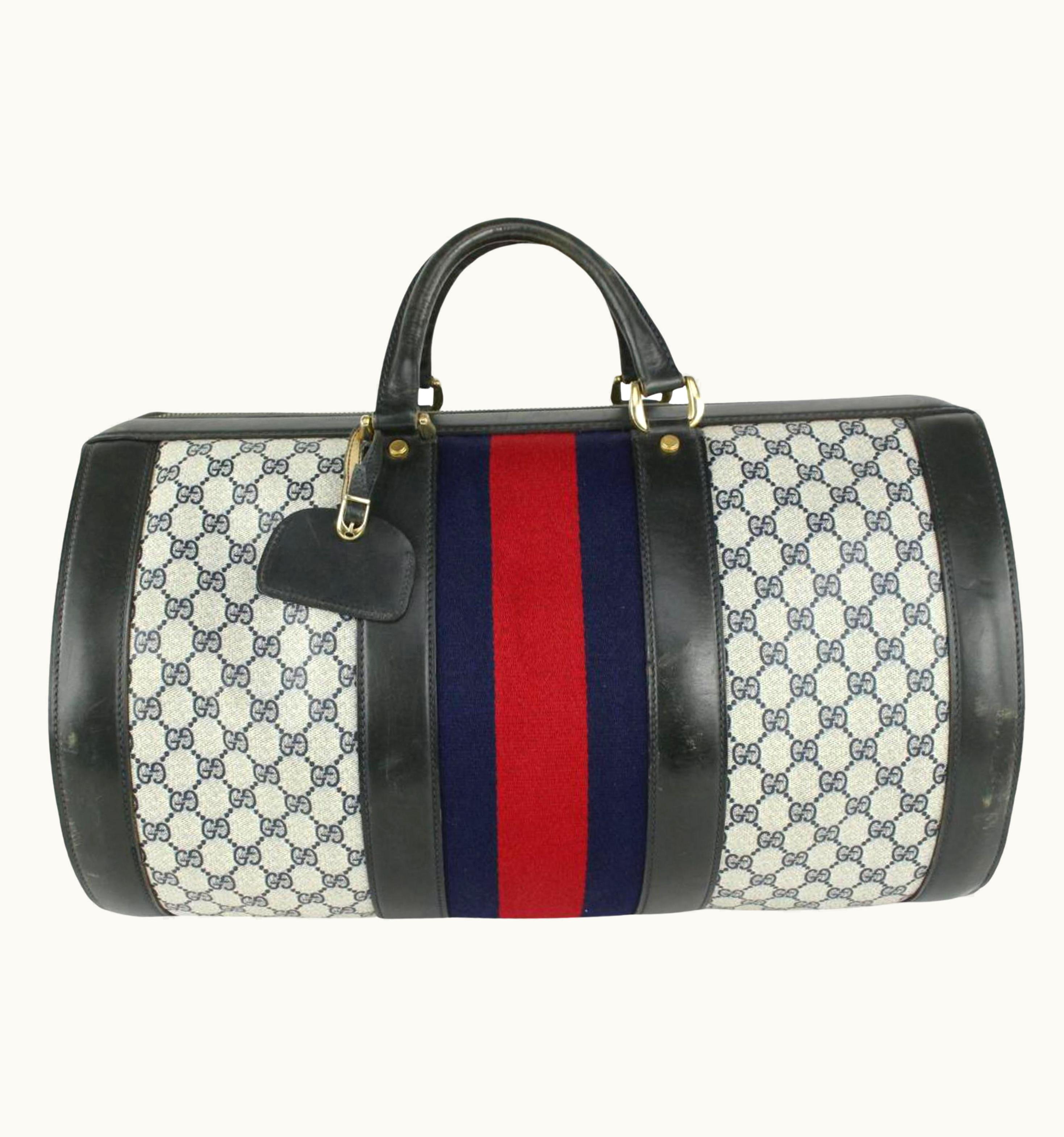 Gucci Gucci Navy Supreme Web Barrel Duffle Bag 1020g52 UZ0573096