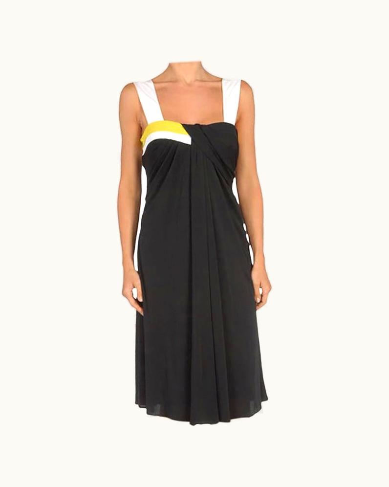 Gucci Gucci Black Draped Stretch Jersey Dress