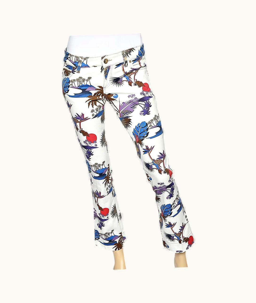 Gucci Gucci Off - White Tropical Printed Cotton Twill Pants