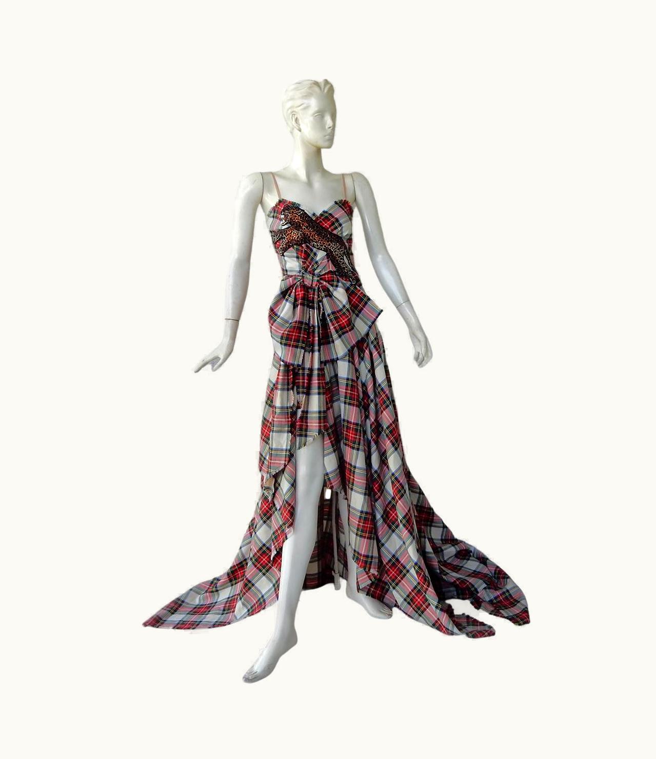 Gucci Gucci Coveted Runway Tartan Plaid Hi Low Dress Gown