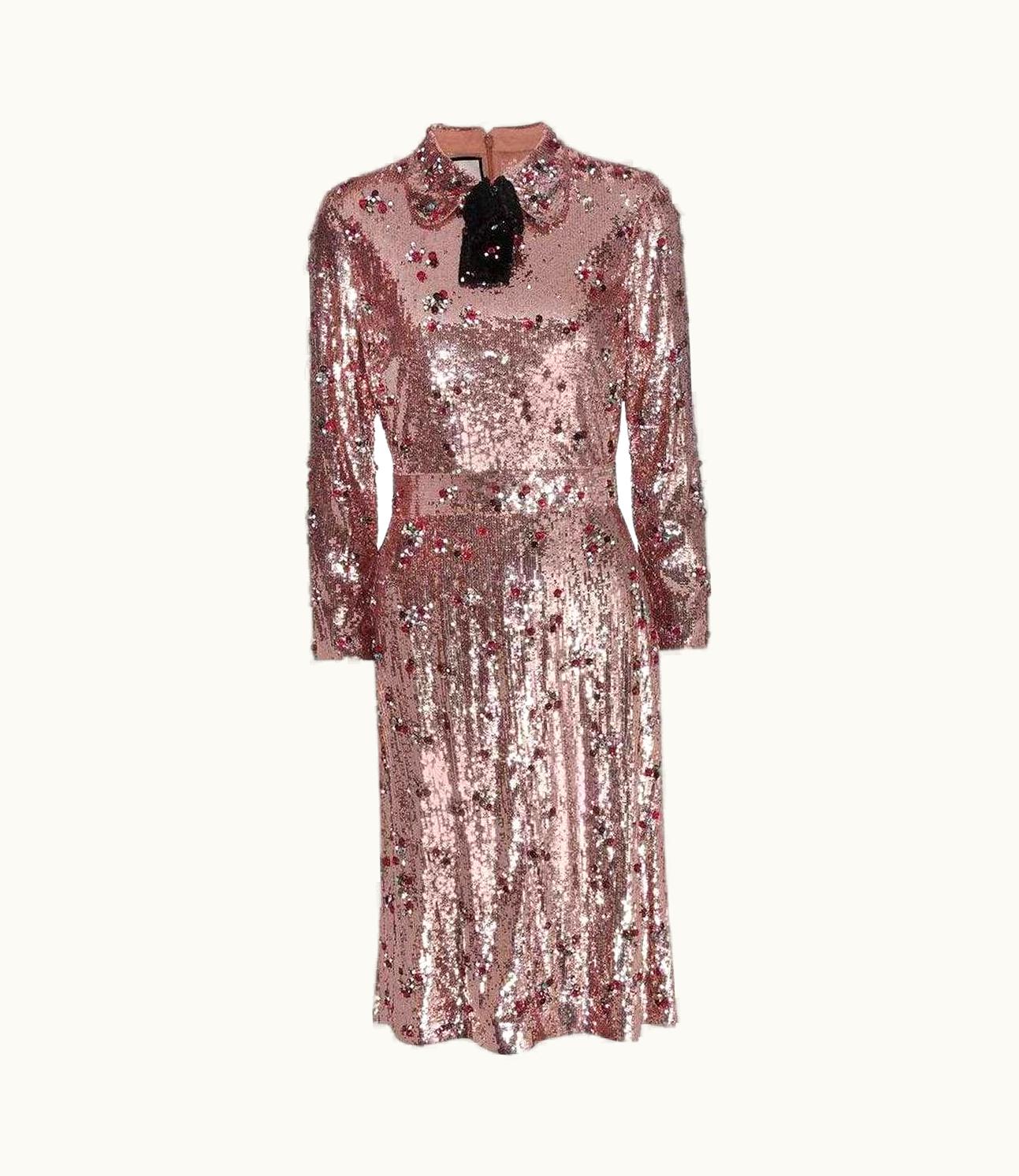 Gucci Gucci Sequins With Crystal Embroidered Dress
