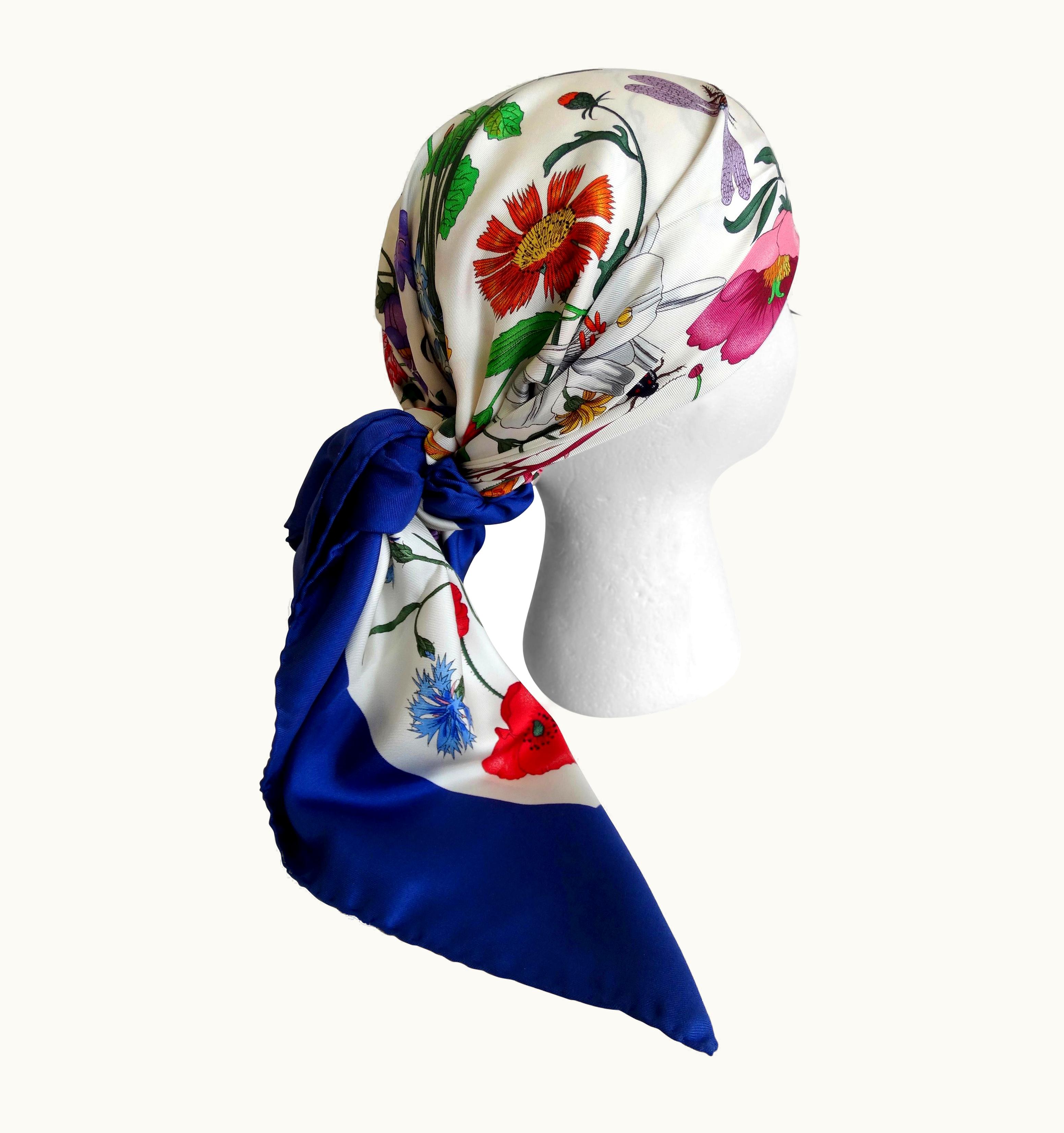 Gucci Gucci V. Accornero 1980s Flora Silk Scarf