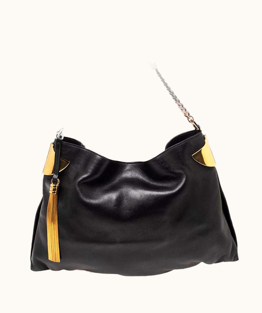 Gucci Gucci Black Leather Medium Gucci 1970 Shoulder Bag